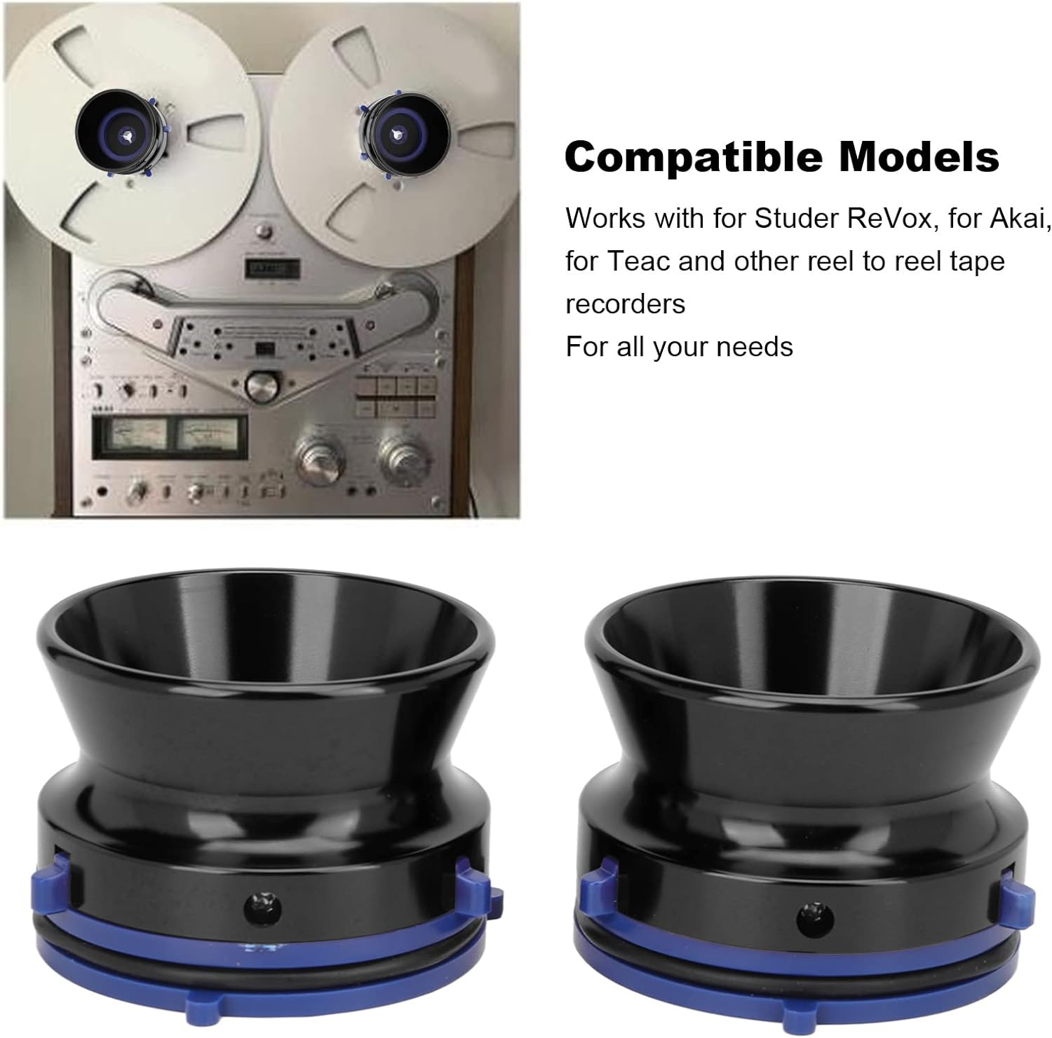 Gugxiom Nab Hub Adapters, Polished Aluminum Alloy Universal Loading Device 10 Inch Opener for Studer Revox for Akai (Black) image number 6