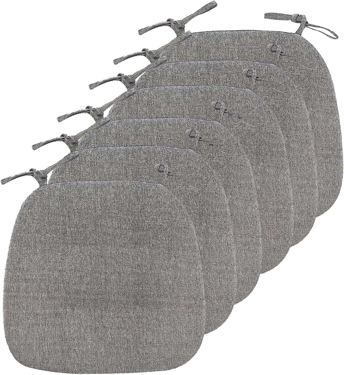 Cushion Kitchen Chair Cushions with Ties, Double Sided Chair Pads for Dining Room, U Shaped Non-Slip Seat Cushions, 2/4/6 Pack (Color : Black and Gray, Size : 6 Pack)