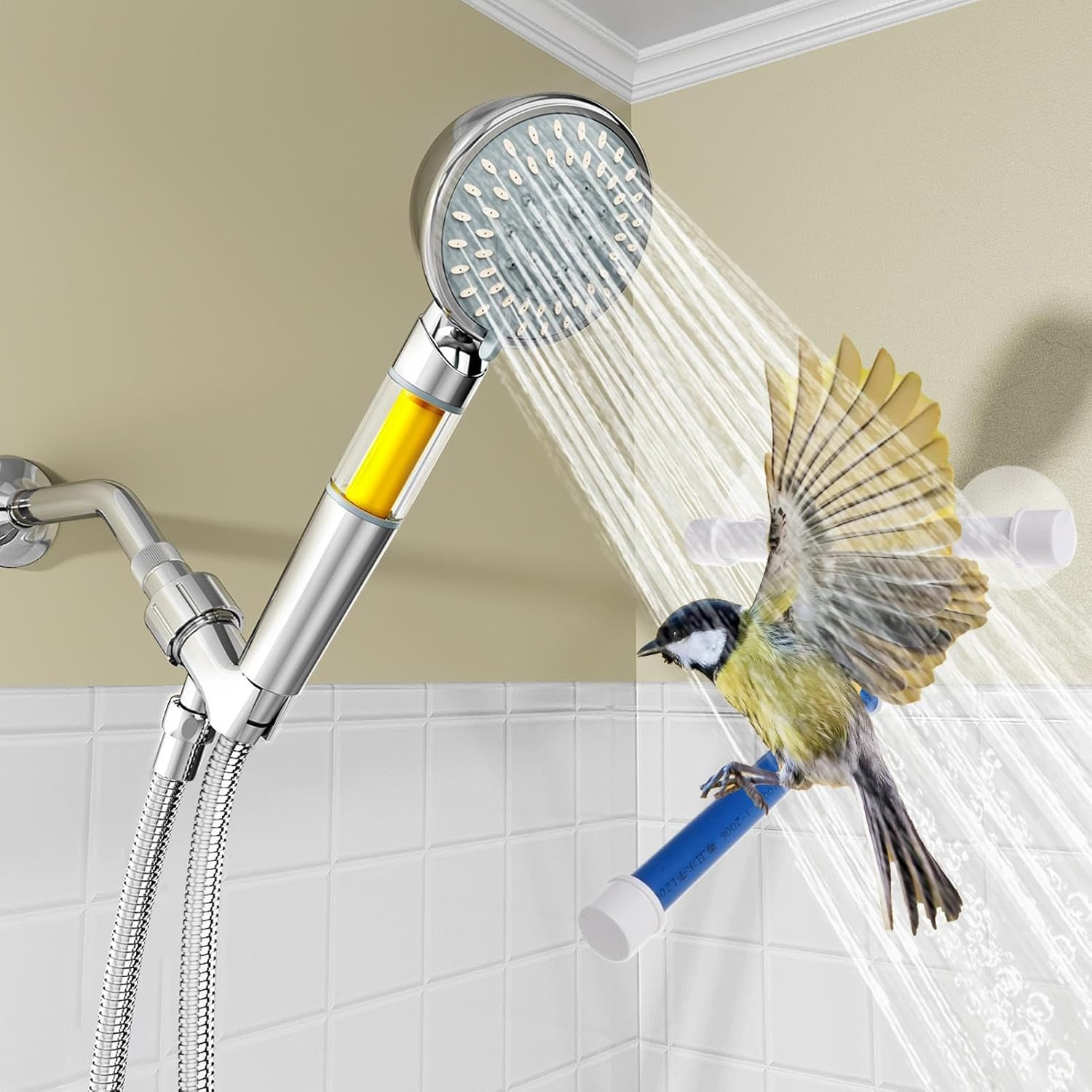 Bath Spices for Bird Shower, Parrot Shower Perch, Suction Cup Bird Toy Stand Shower Perch | Parrot Cage Accessories, Bath Toys Standing Rack Wall Mount, Pet Supplies image number 3