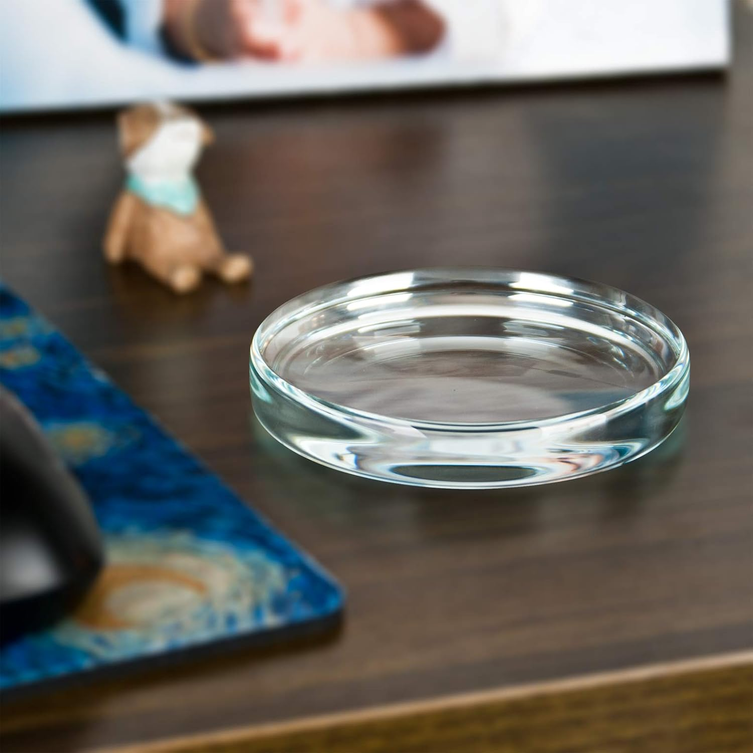 Djuiinostar 4" Spinning Top Base, Highly Polished by Hand, -30Cm Focal Length (Single Concave), Diameter 3.9"/10Cm, Thickness 0.55"/1.4Cm, Weight 0.54Lb