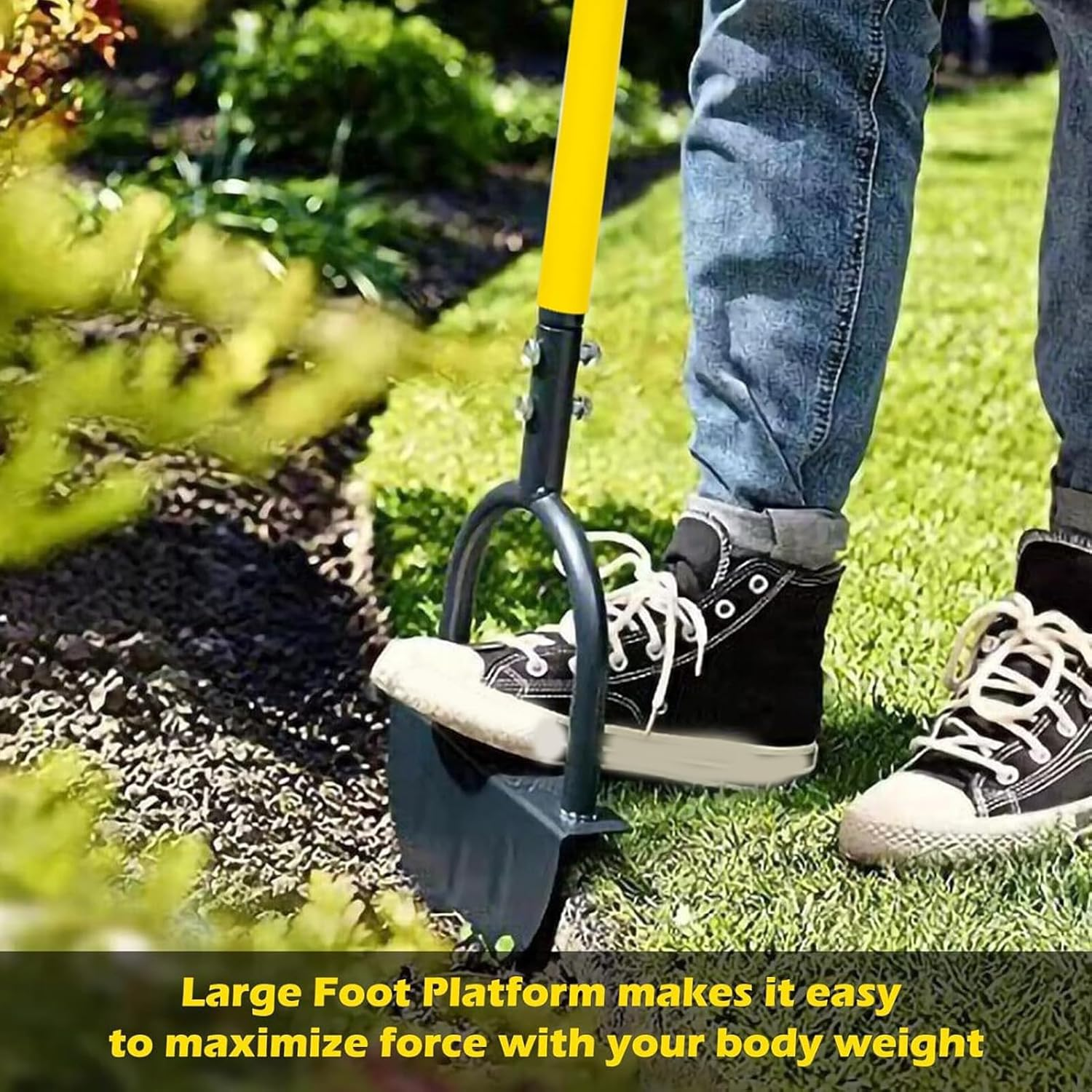 Garden Weasel Edger, Manual Half Moon Lawn Edger with T Handle, Edger Tool for Cutter, Sod, Lawn Maintenance in Gardening and Farming image number 5