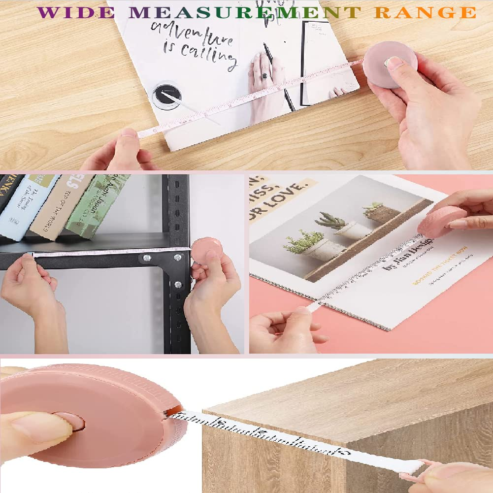 2 Pack Soft Automatic Retractable Tape Measure.60Inch/150Cm Body Waist,Tailor Sewing Craft, Cloth Fabric Measurement Digital Tape,Mini Collectible Pocket Kids Measuring Tape Tool(Green Pink)