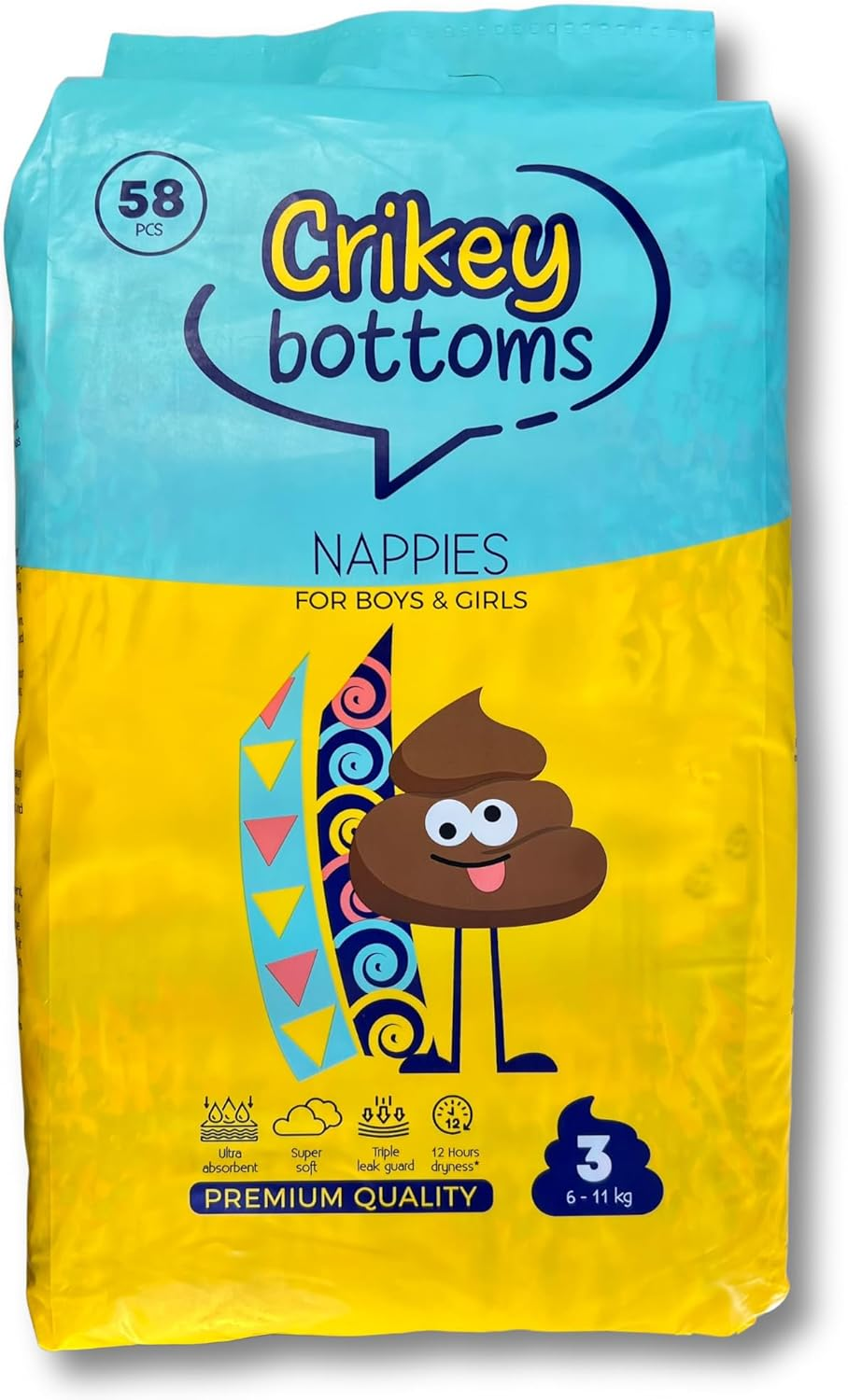 Premium Quality Nappies for Boys & Girls, 58 Pieces, Size 3 (6-11Kg) image number 6