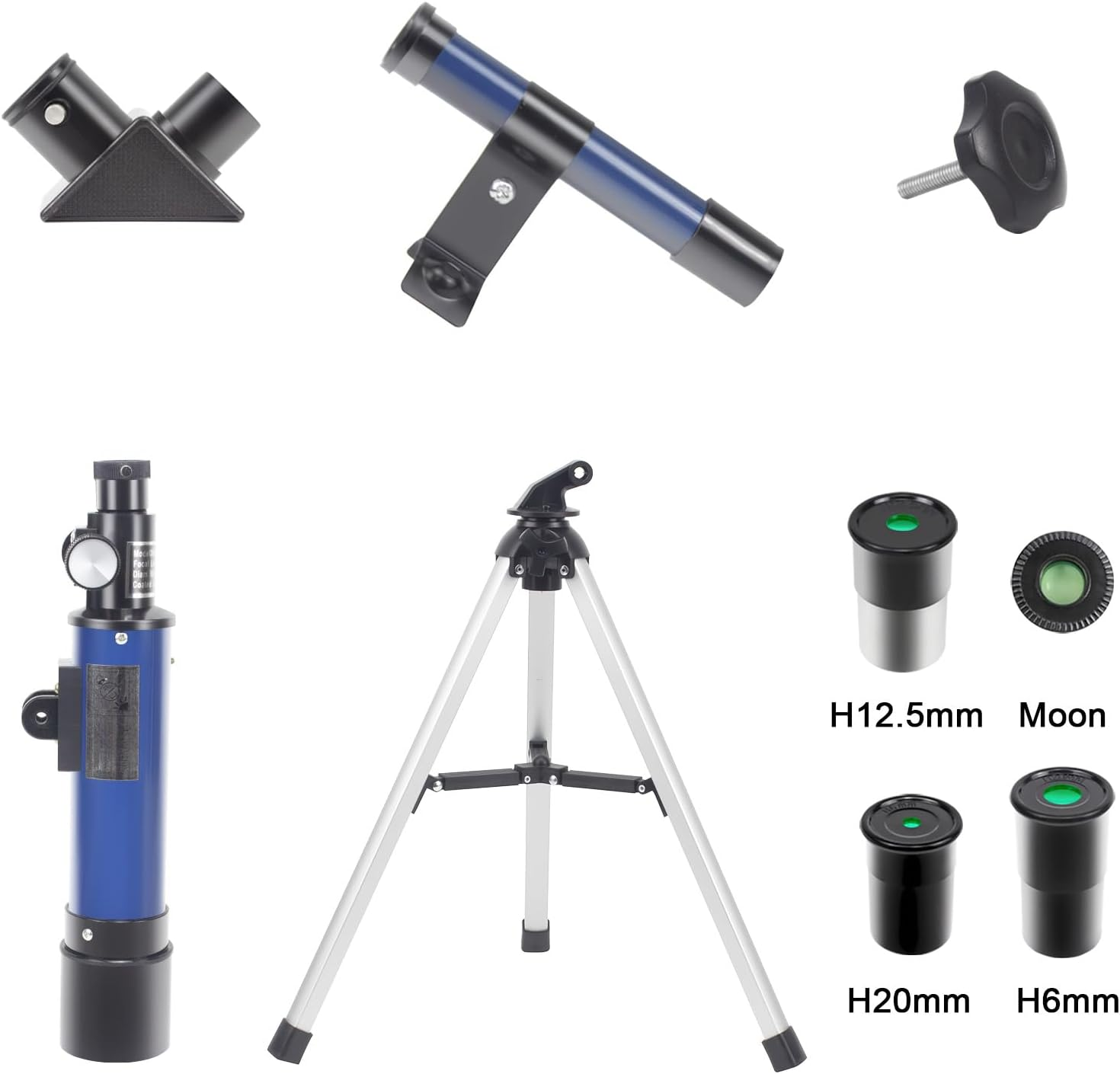 Telescope, Telescopes for Kids Beginners, 50Mm Aperture 360Mm Astronomical Refractor Telescope with 3 Eyepieces and Tripod Portable Scope for Adult Children (Blue) image number 3