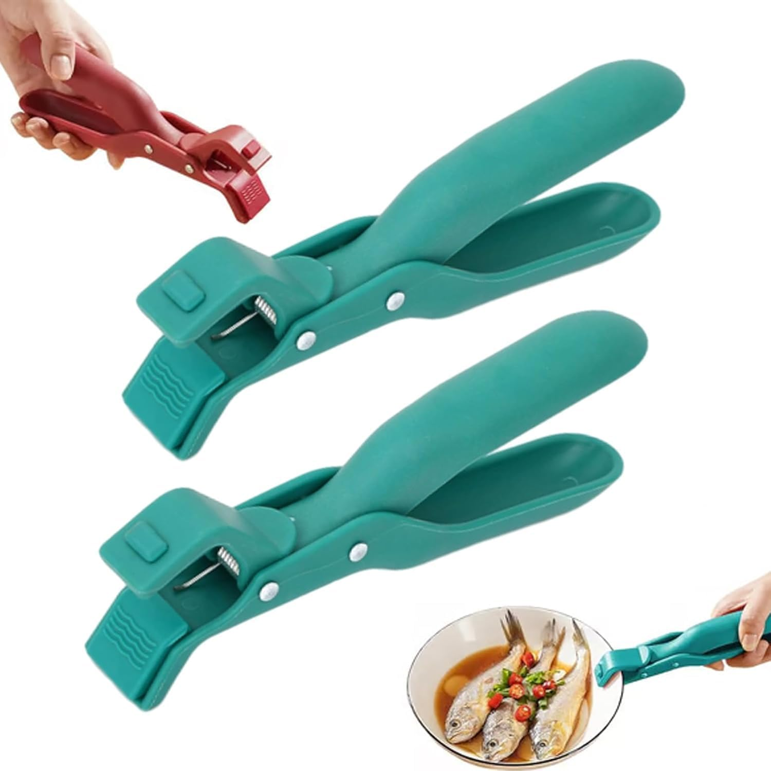 Anti-Scald Bowl Clip, 2025 Upgrade Multi Angle Hot Plate Gripper, Silicone Anti-Slip Clip for Pans, Bowls and Dishe (Red-1Pcs)