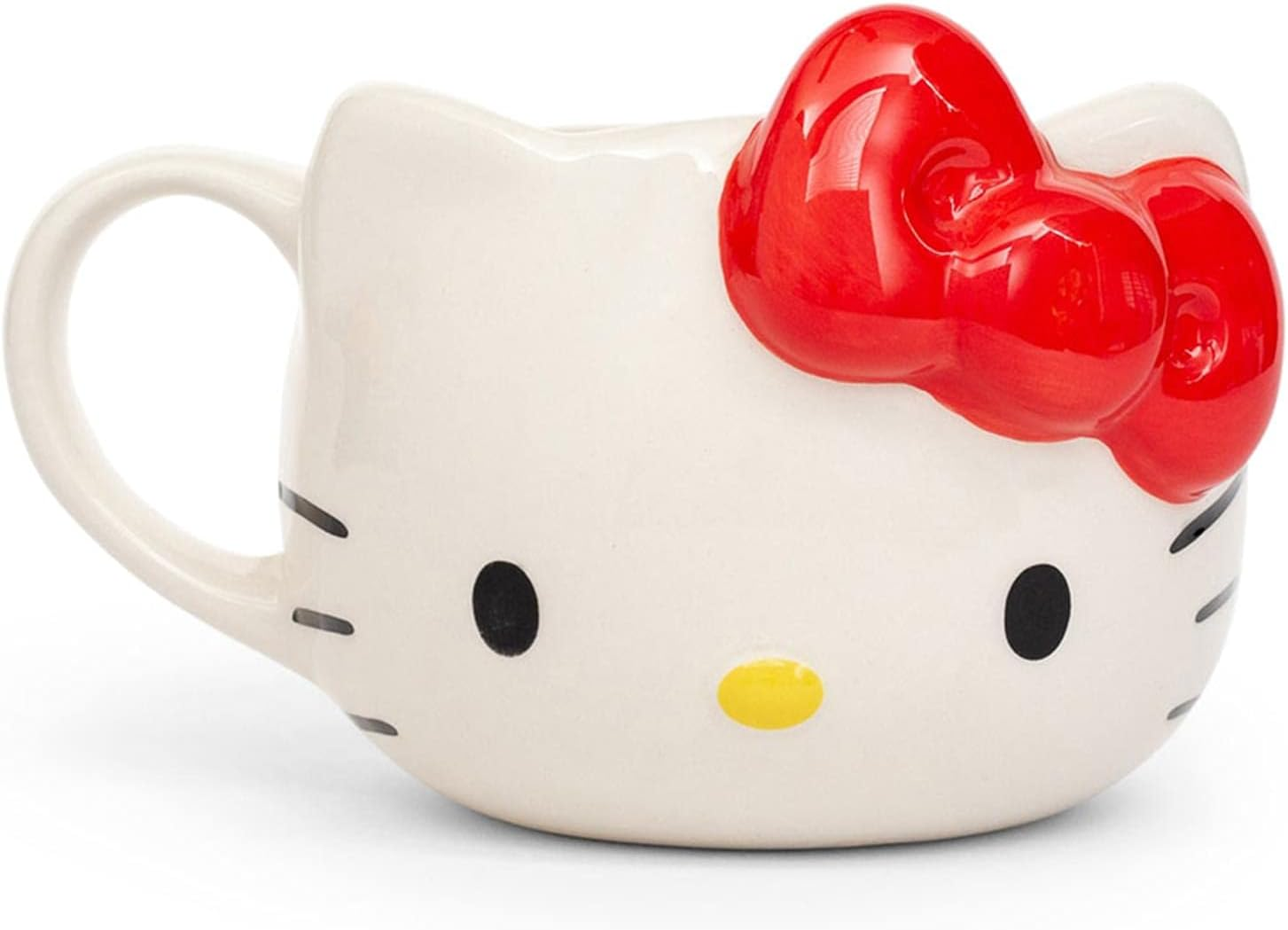 Silver Buffalo Hello Kitty Face Ceramic 3D Sculpted Mug, 22-Ounces image number 1