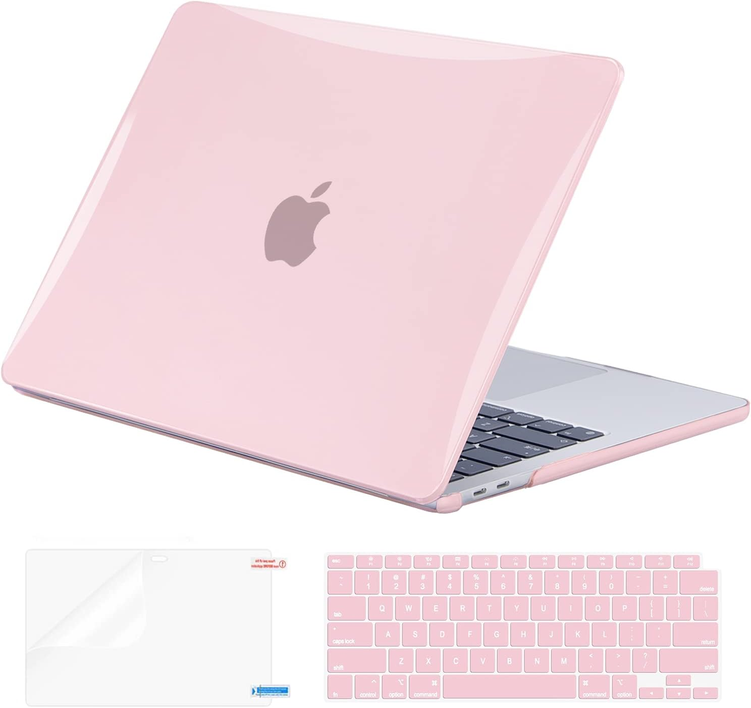 Eoocoo Hard Case Compatible with Macbook Air 13 Inch 2022 2021-2018 M1 A2337 A2179 A1932 with Retina Display, Air 13.3 Inch Case + Keyboard Skin Cover + Screen Protector, Crystal Clear