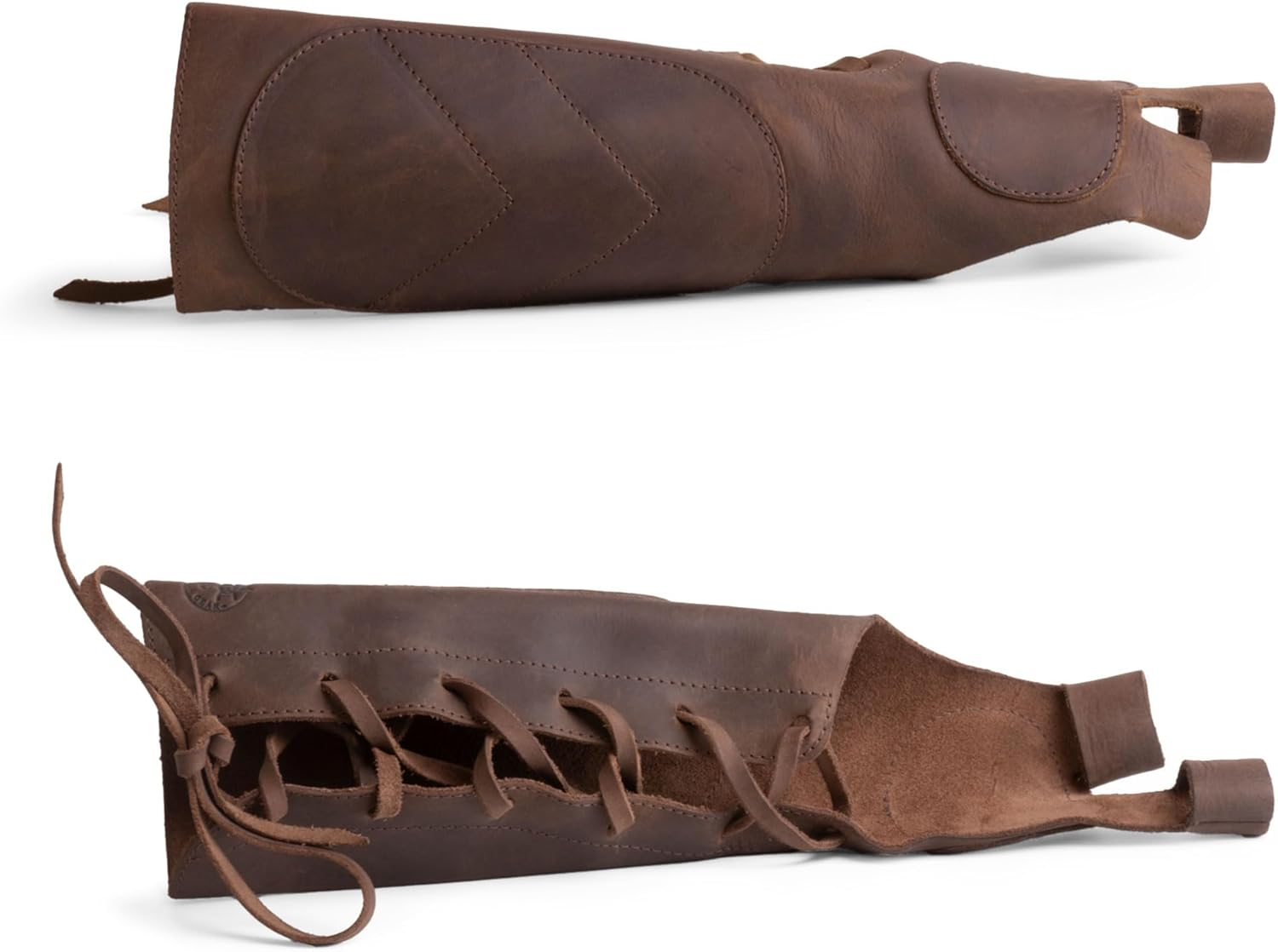 Forearm Guard for Archery Bow, Protective Wrist Arm Bracer, Archeries Shooting Quiver, Handmade from Full Grain Leather, Bourbon Brown