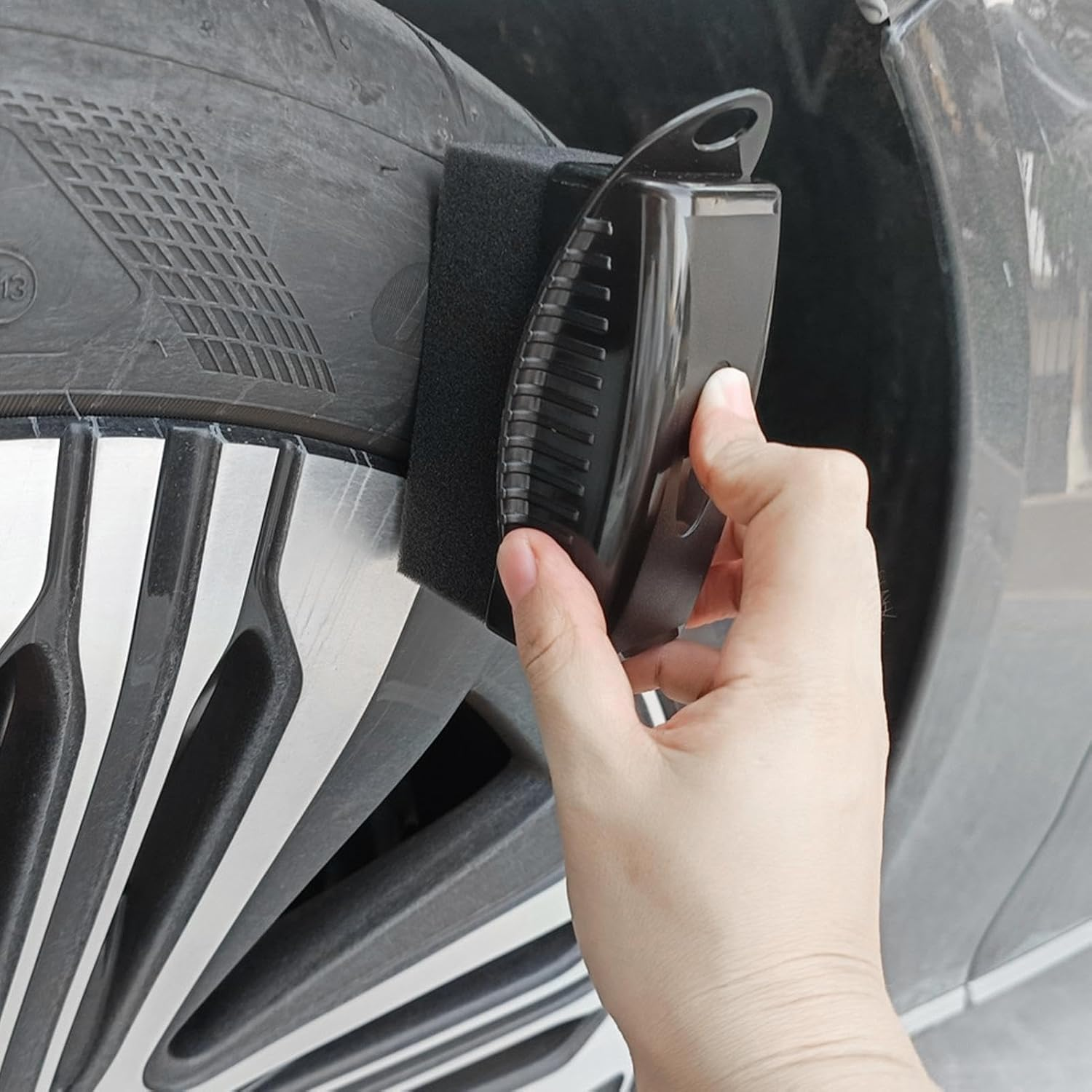 Tire Shine Applicator - Professional Care Tool, Versatile Tire Sponge | Ergonomic Tire Shine Sponge, Perfect Achieving Polished Finish, Great Automotive Car Maintenance, Reiable Accessory for Tires image number 4