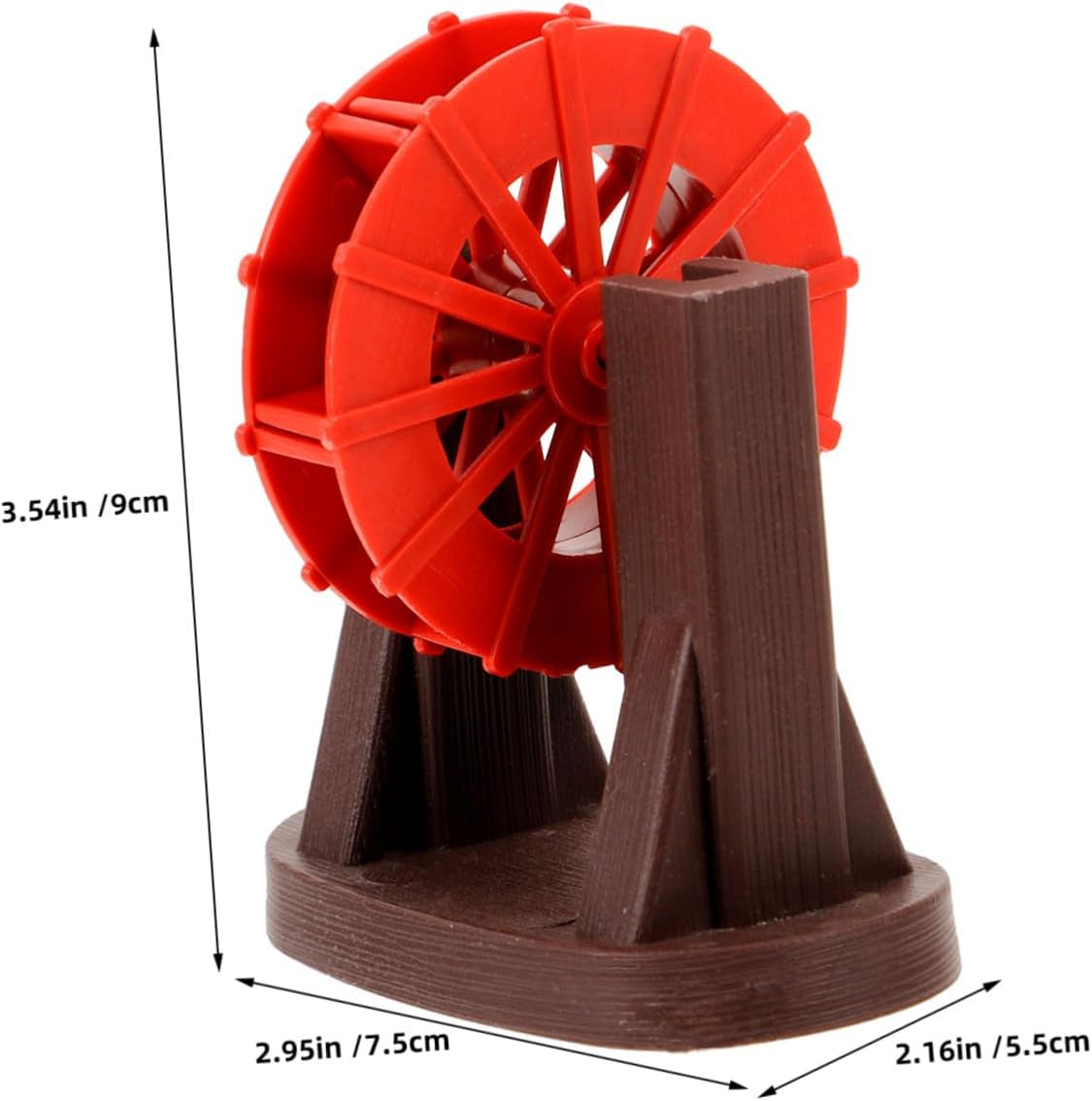 BESPORTBLE 2Pcs Mini Aquarium Water Mill Rotating Fountain Fish Tank Landscape Ornament for Zen Garden Desktop Decor Red Silent Operation Air Purification image number 6