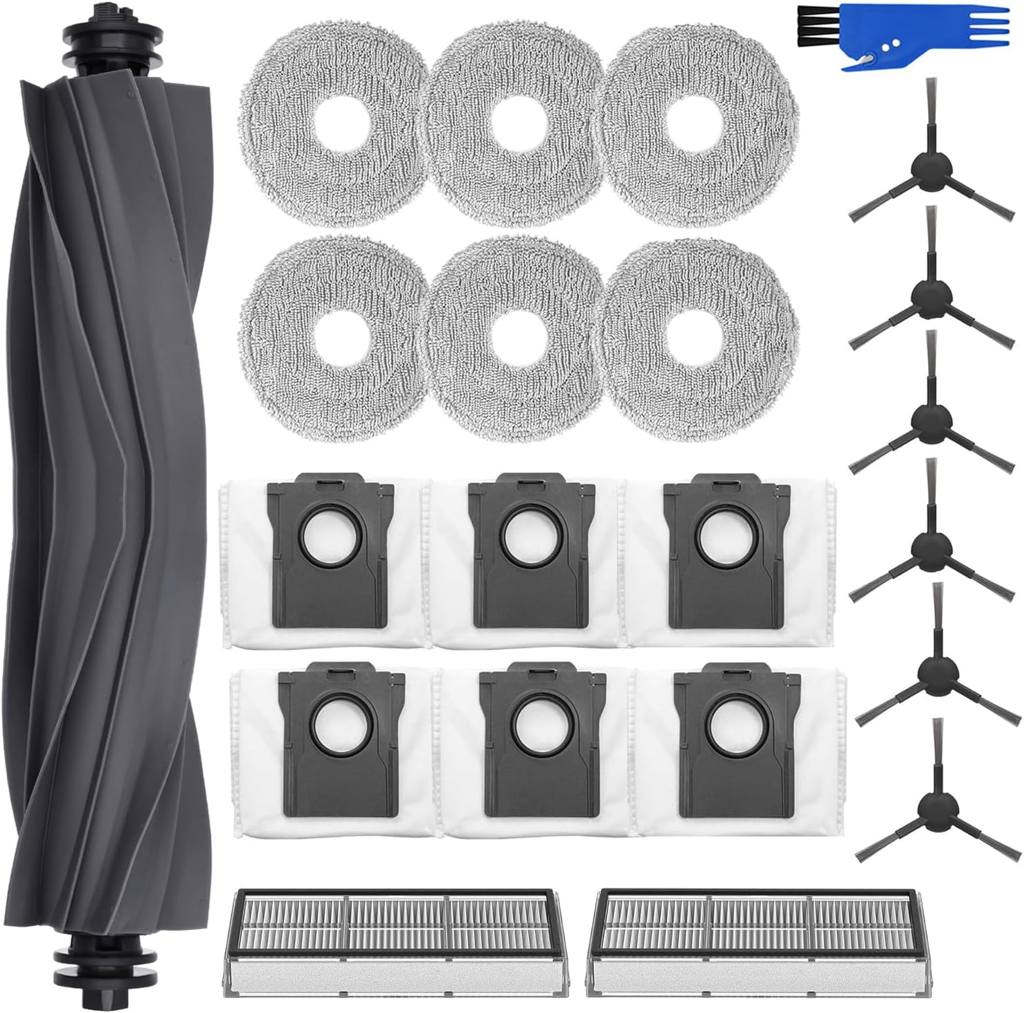 Accessory Set for Dreame L10S Pro Ultra Heat Robot Vacuum Cleaner, Saprdii 6 Dust Bags, 6 Mop Wipes, 1 Main Brush, 2 Filters, 6 Side Brushes, Replacement Parts Robot Vacuum Cleaner Accessories image number 1