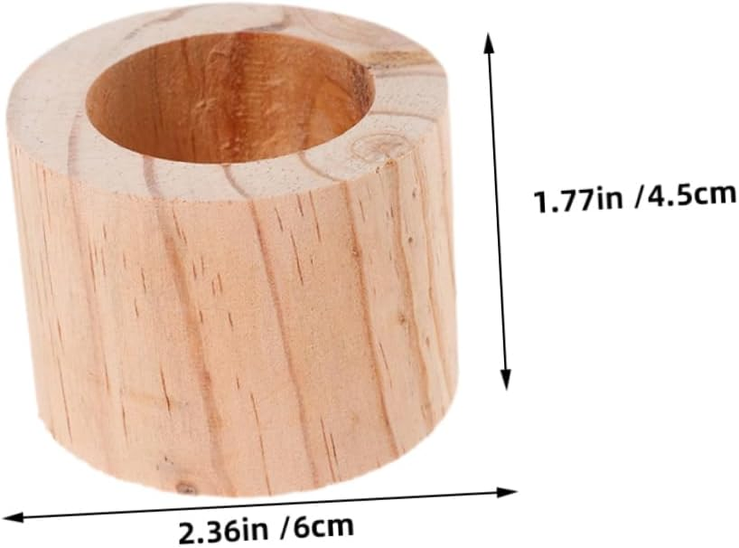 OFFSCH 3Pcs Rustic Mini Wooden Flower Pots Flowerpot for Indoor Gardening Decor image number 1