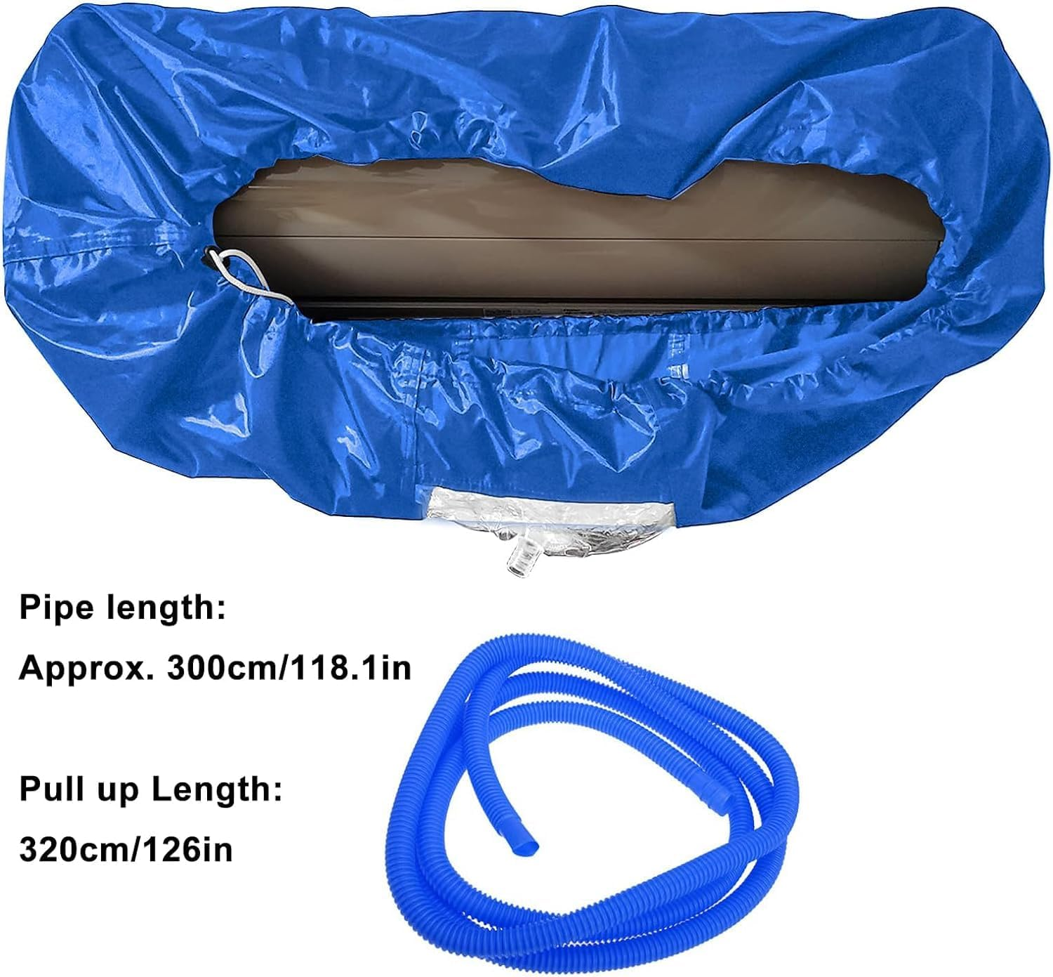 AC Cleaning Bag - Premium Wall Air Conditioner Cleaning Kit - Waterproof, Dustproof, Large Size, with Three Metre Water Hose, Suitable for Households, Offices, Hotels (Blue) image number 5