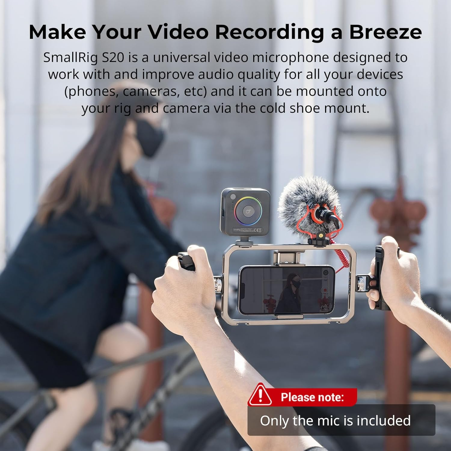 Smallrig Shotgun Microphone with Shock Mount, Compact On-Camera Microphone Dual Mic with Windscreens, for DSLR Cameras and Camcorders, for Iphone, for Android Smartphones - 3468 image number 4