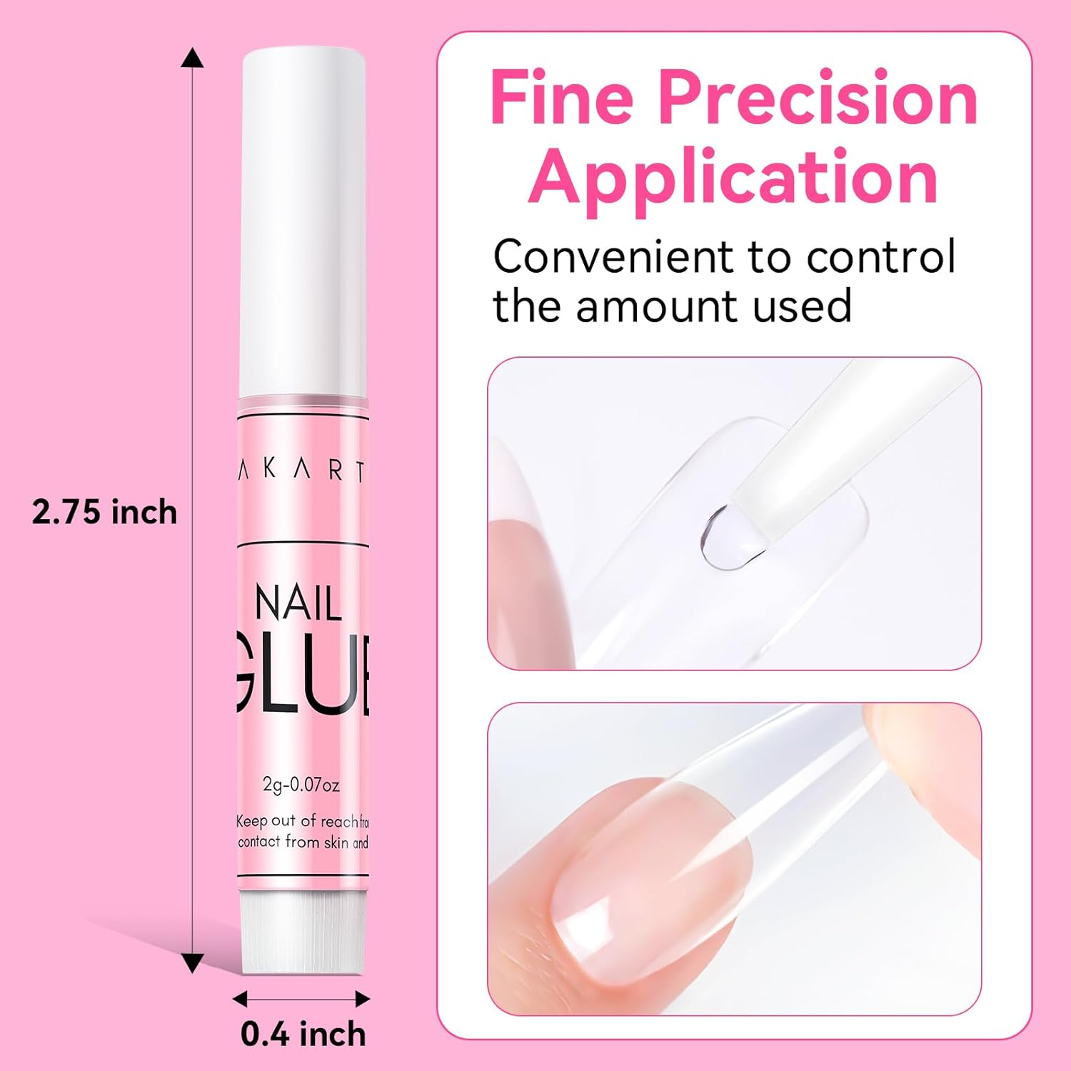 False Nail Glue Extra Strong Nail Glue, Quick Drying in 5 Seconds, No UV Lamp Required, 10 Pcs Professional Bond Nail Tips Glue for Paste on Nails Adhesive Glue Long Lasting 0.07Oz image number 4