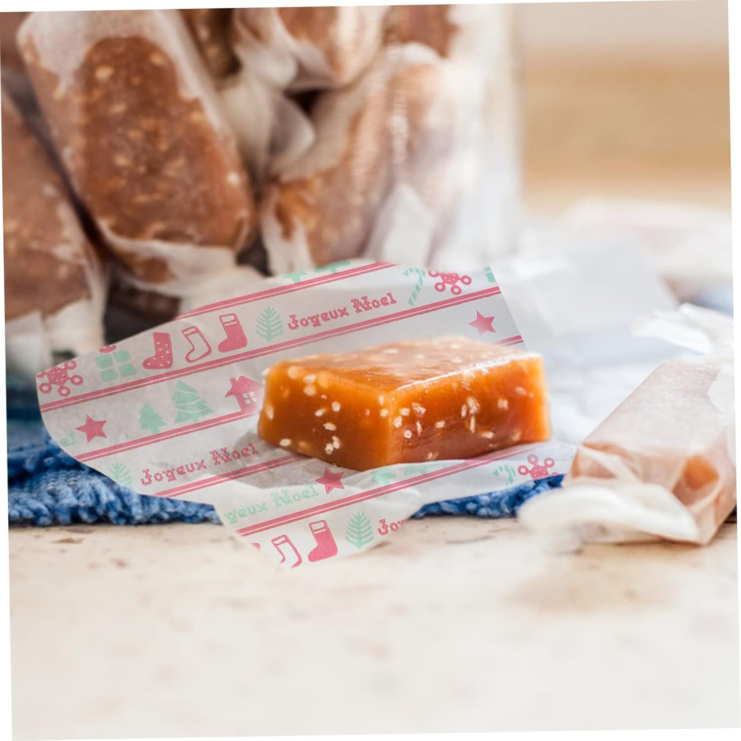 Christmas Nougat Candy Wrappers Sheets of Sweet Wrapping Paper for Christmas Treats image number 3