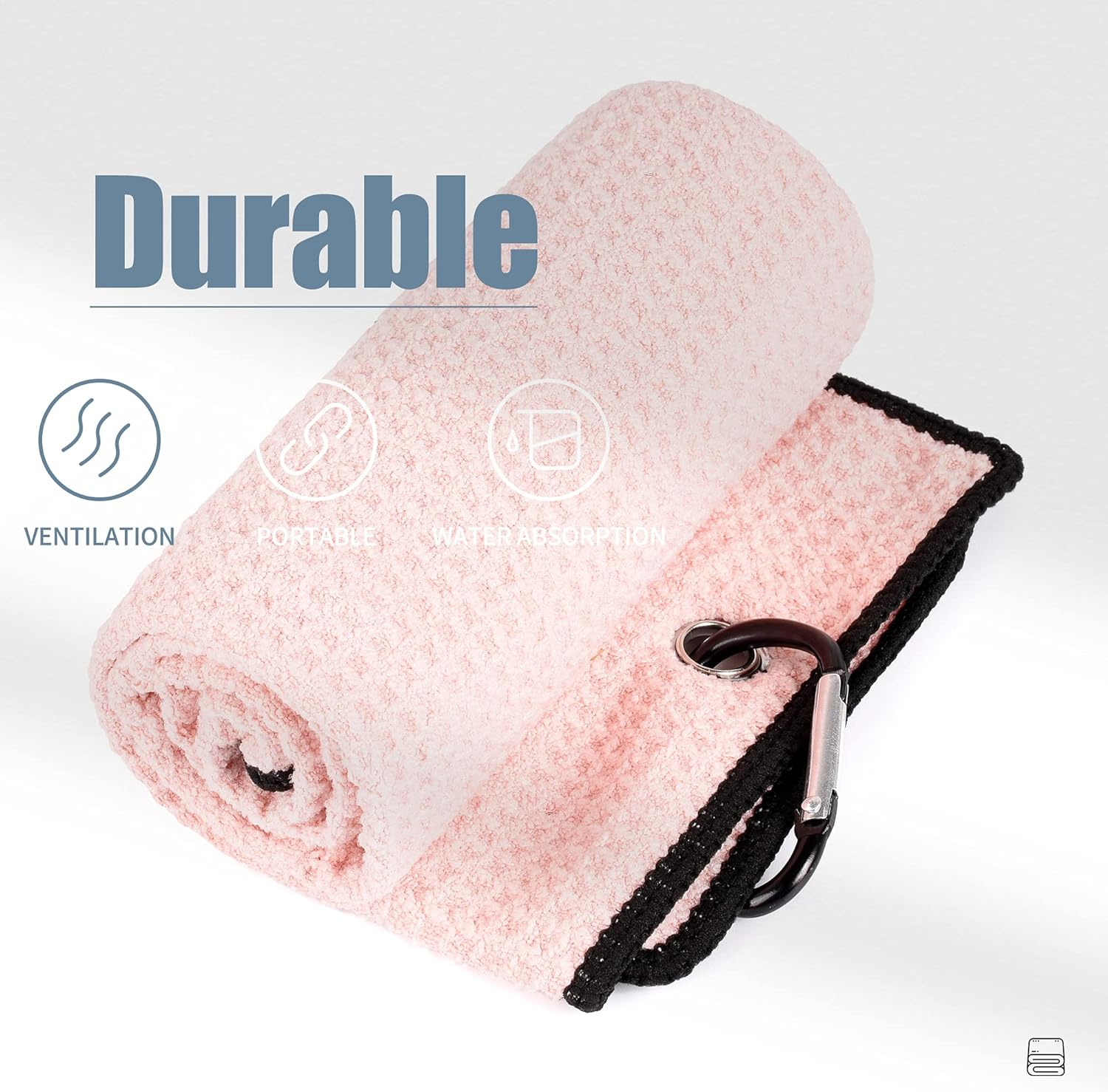 Mile High Life Tri-Fold Golf Towel | Premium Microfiber Fabric | Waffle Pattern | Heavy Duty Carabiner Clip | 14 Color Options image number 4