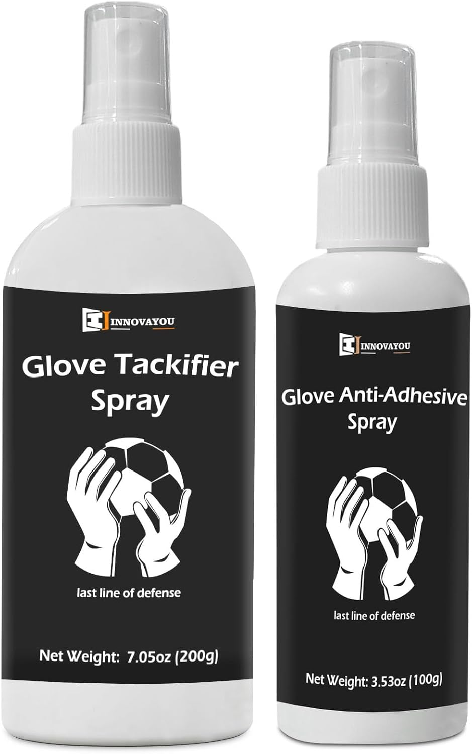 INNOVAYOU Glove Tackifier Spray Set, Glove Tackifier Spray 200Ml and Glove Anti-Adhesive Spray 100Ml, Increased Holding Power and Stickiness, Grip Training for Beginner Goal Keeper image number 3