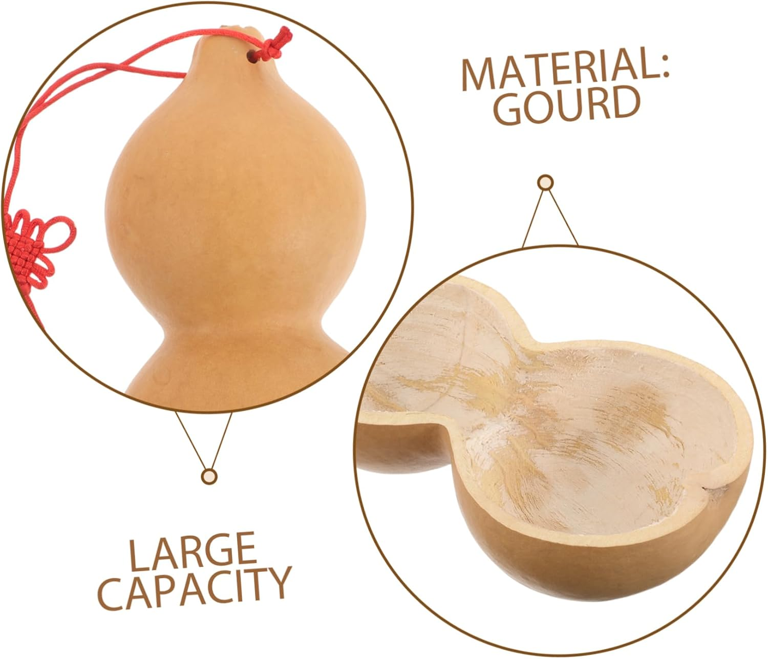 LOLIPPYY Gourd Water Ladle Handmade Natural Water Scoop for Kitchen Bathroom Gardening Multi-Functional Dipper Decorative Design for Bathing and Hair Washing image number 2