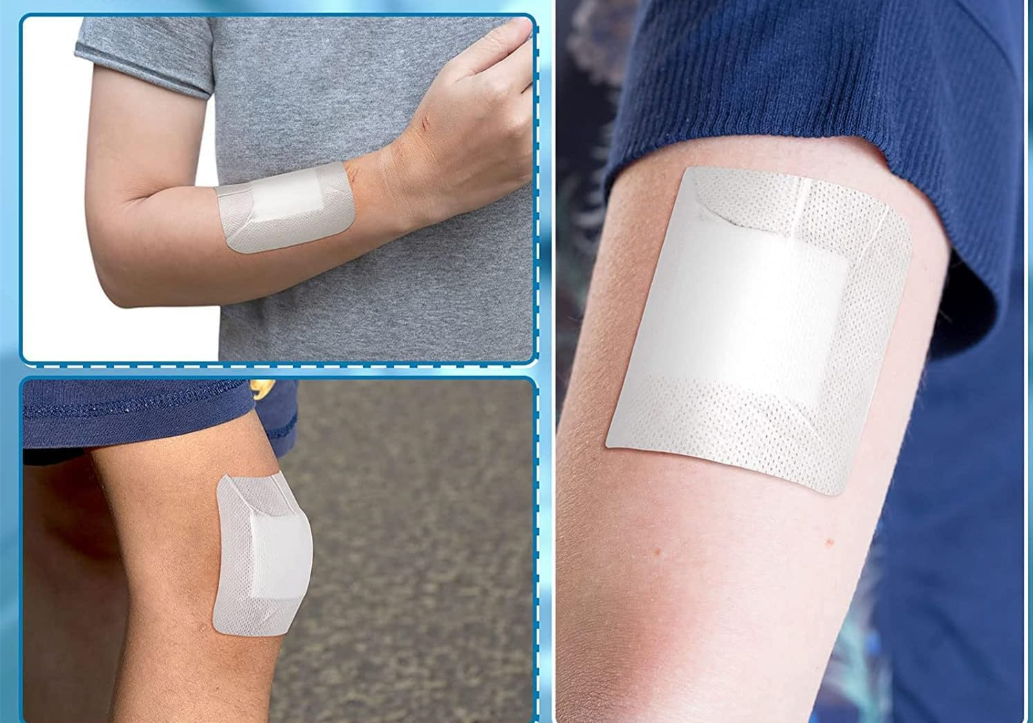 20 PCS Bordered Gauze-Island Dressing Wound Bandage Sterile Adhesive Gauze Pads Patches Post Shower Breathable Borders Individually Packed Pouches Tapes (10 X 10Cm) image number 5