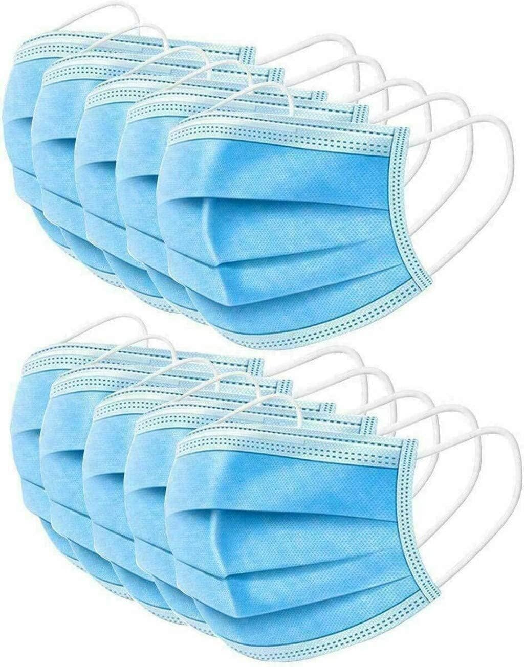 50 PCS KIDS Face Mask 3 Ply Breathable Ear Loops Disposable Masks Blue, Suitable for Aged 4-12 Years image number 4