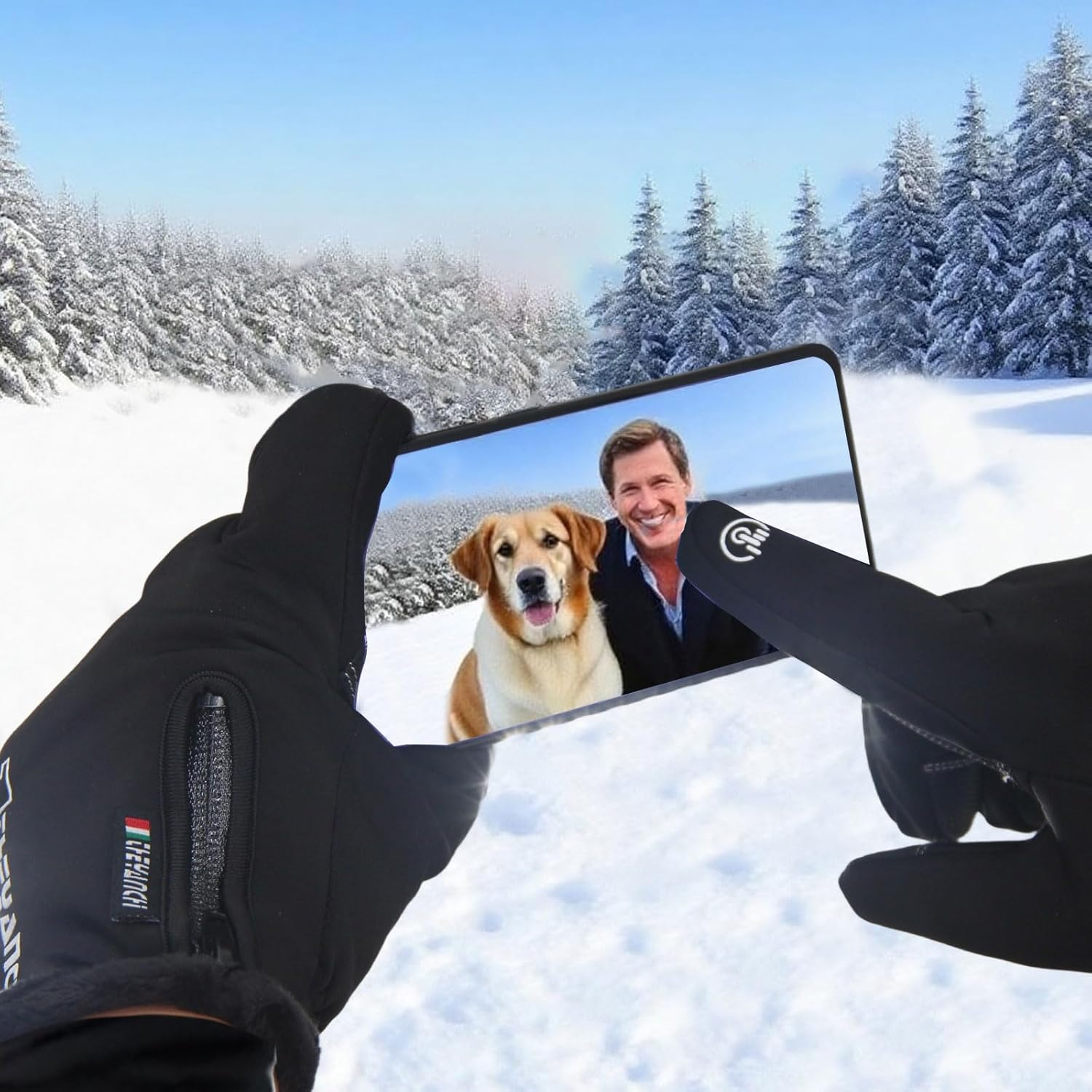 KEGECOL Winter Gloves for Men Women, Waterproof Warm Ski Gloves for Cold Weather, Touch Screen, Running Driving Cycling image number 4