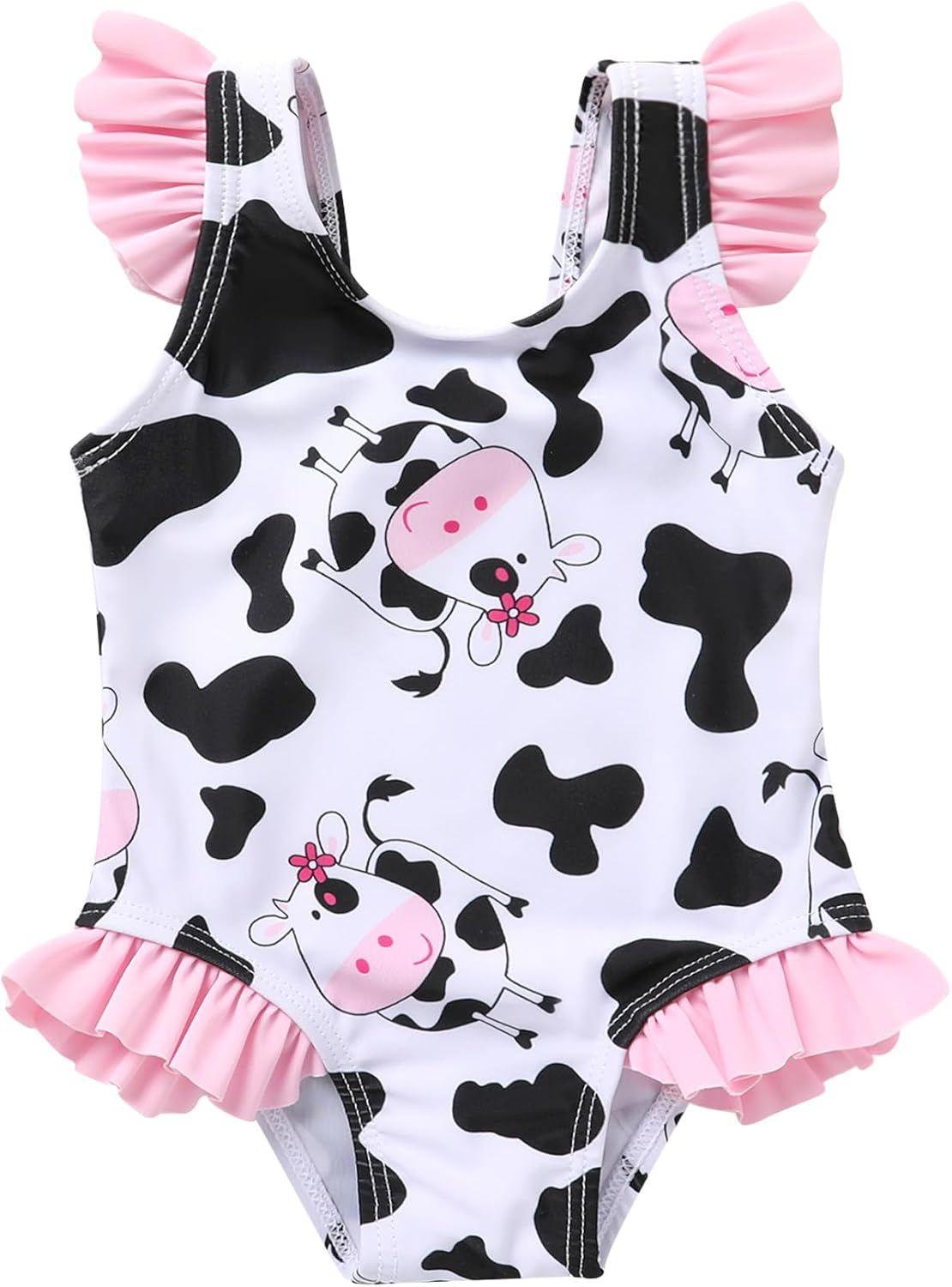 Tiny Cutey Toddler Girl Swimsuit Ruffled Stripe Sleeveless Swimwear One-Piece Baby Girl Bathing Suits