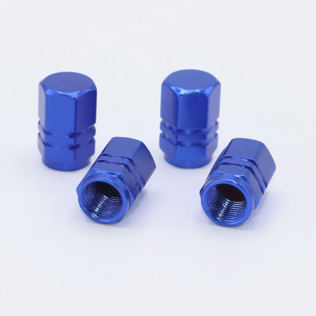 Skynotek Pack of 4 Schrader Valve Covers for Cars, Motorcycles, Bicycles and Electric Scooters | Aluminium Alloy Dust Caps for Tyres | Protection and Safety (Gris)