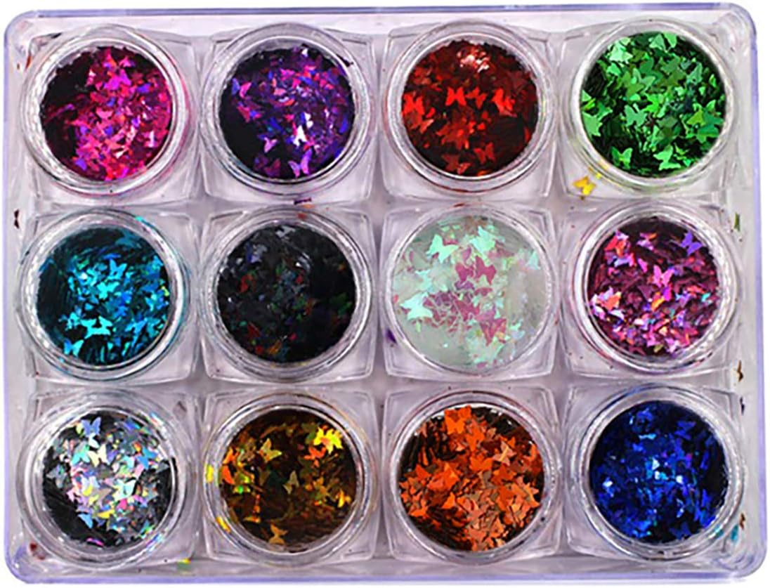 1 Set Butterfly and Five-Pointed Star Sequins Glitter Powder Patch
