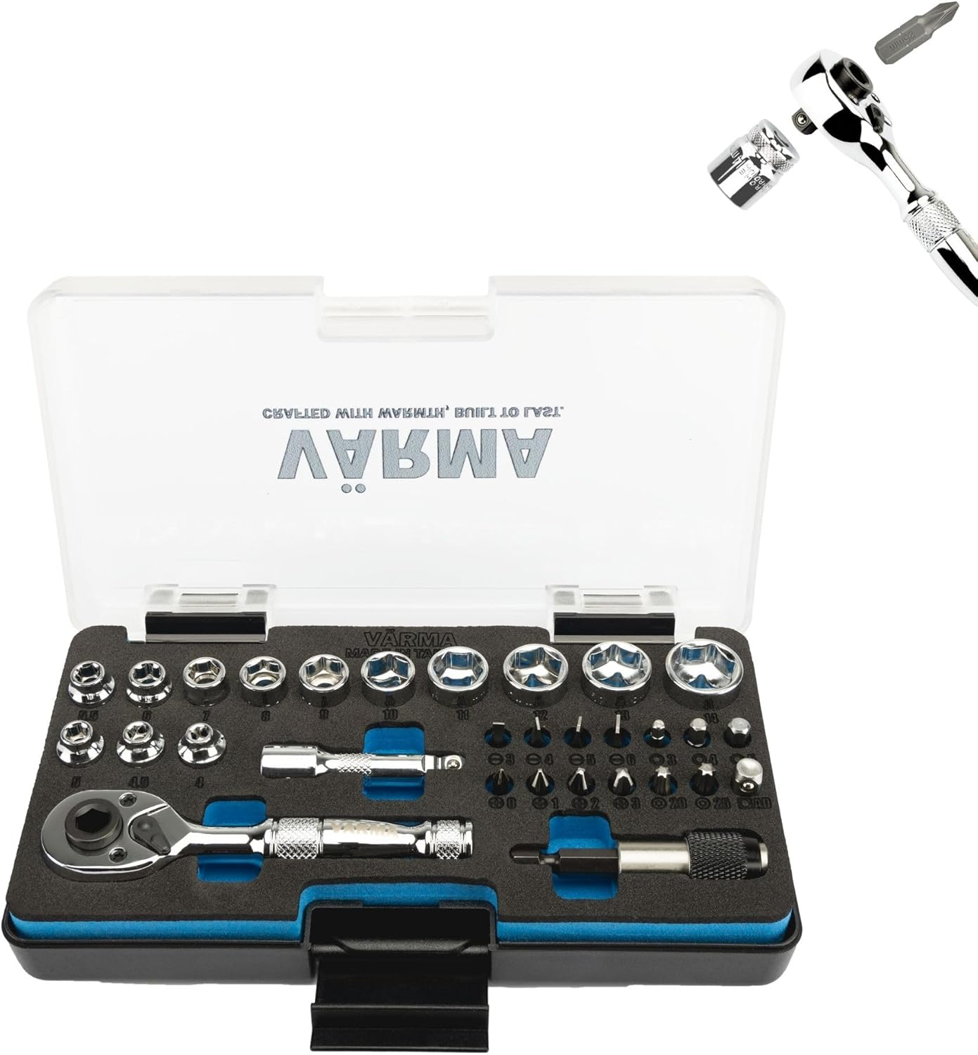 3-In-1 Ratchet Wrench &ndash; 1/2", 3/8", 1/4" Drive | 72-Tooth Reversible Ratchet Handle | CR-V Steel, 8-Inch (200Mm) | High-Torque, 5&deg; Swing Arc, CR-V Steel for Automotive & Mechanical Use image number 5