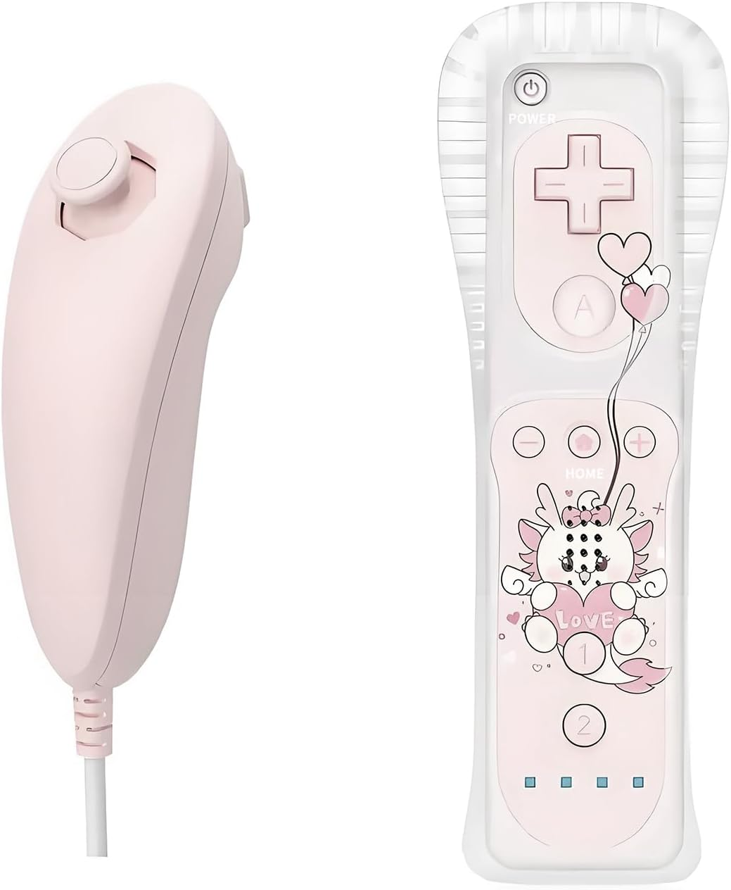 QUMOX Wii Remote Controller and Nunchuck Pink Compatible for Wii/Wii U Console (Motion plus Not Included) image number 3