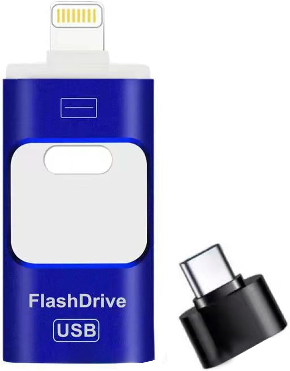 2TB USB Drives,High Speed 4-Ni-1Usb Flash Drives, USB Stick,Usb Stick External Storage for Iphone/Pc/Ipad/Android/More Devices for Photos and Videos Transfer Storage Backup.(Blue) image number 5