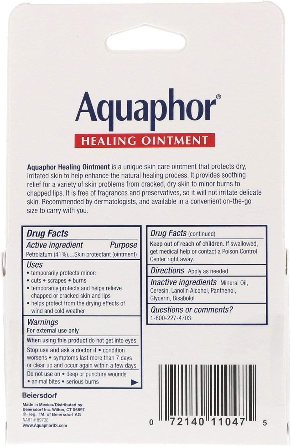 Aquaphor Healing Skin Ointment, Advanced Therapy, 2 Pack, 0.35 Oz Ea image number 2