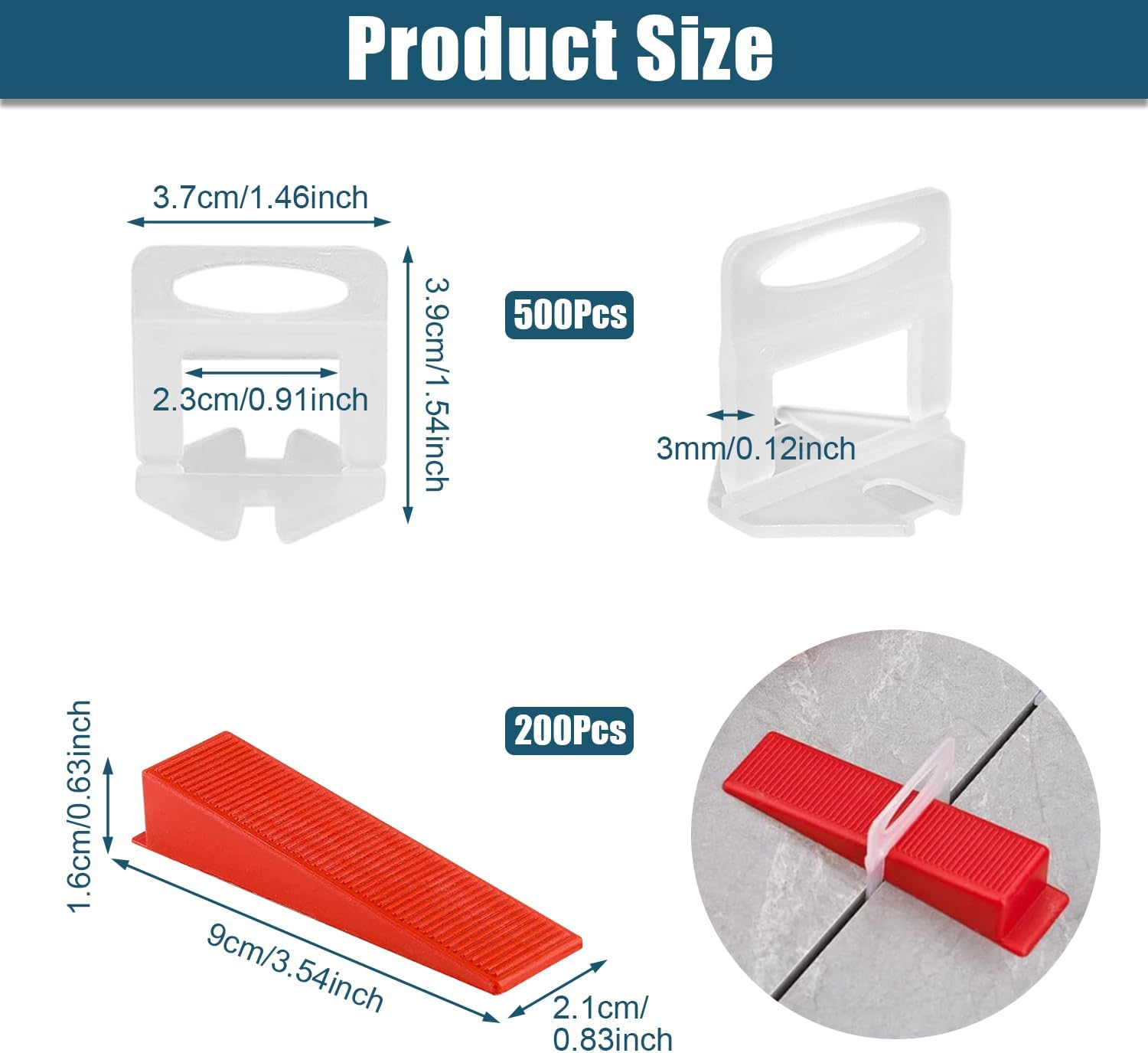 Pack of 700 Tile Levelling System 3 Mm Tile Wedges Levelling System Tiles Wedges Levelling System Tiles for Tiles Wall Tiles Floor Tiles image number 3