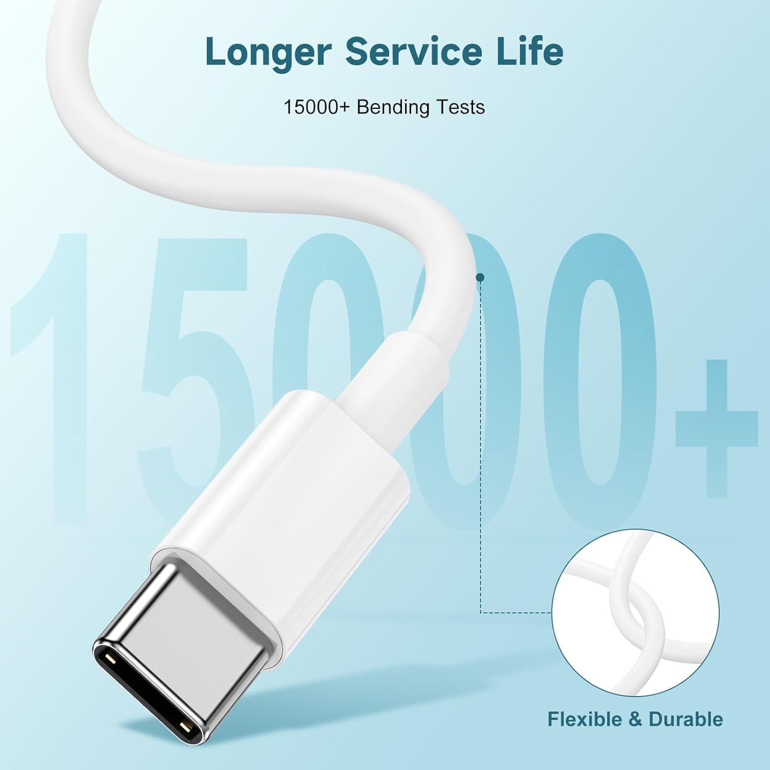 3Pack for Apple USB C to USB C Charging Cable 1.2M 60W,Type C to Type C Fast Charger Cord for Iphone 15/16, Macbook Pro/Air, Ipad Air 4/5,Mini 6/Pro12.9In/11In, Samsung S25, S24, S23, S22 image number 1