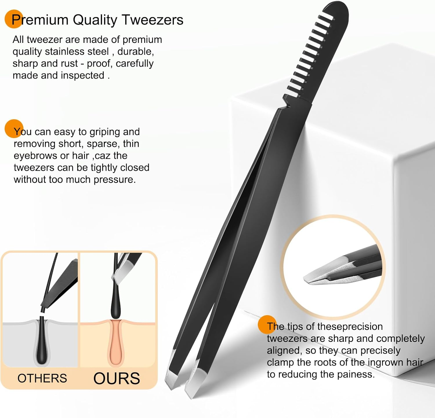 Tweezers Set,Precision Tweezers for Eyeborw Facial Hair Ingrown Hair Splinter Removal,Tweezers and Nail Clippers Set,Travel Nail Clippers Kit with Tweezer Manicure Tool, Grooming Kit Gifts for Men