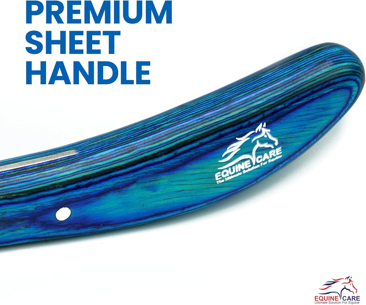 Equine Care Razor Edge Hoof Knife Sharpened Premium Grade Stainless Steel Passivized Blade & Sheet Handle Farrier Tools Double Ended. (Right Handed) image number 2