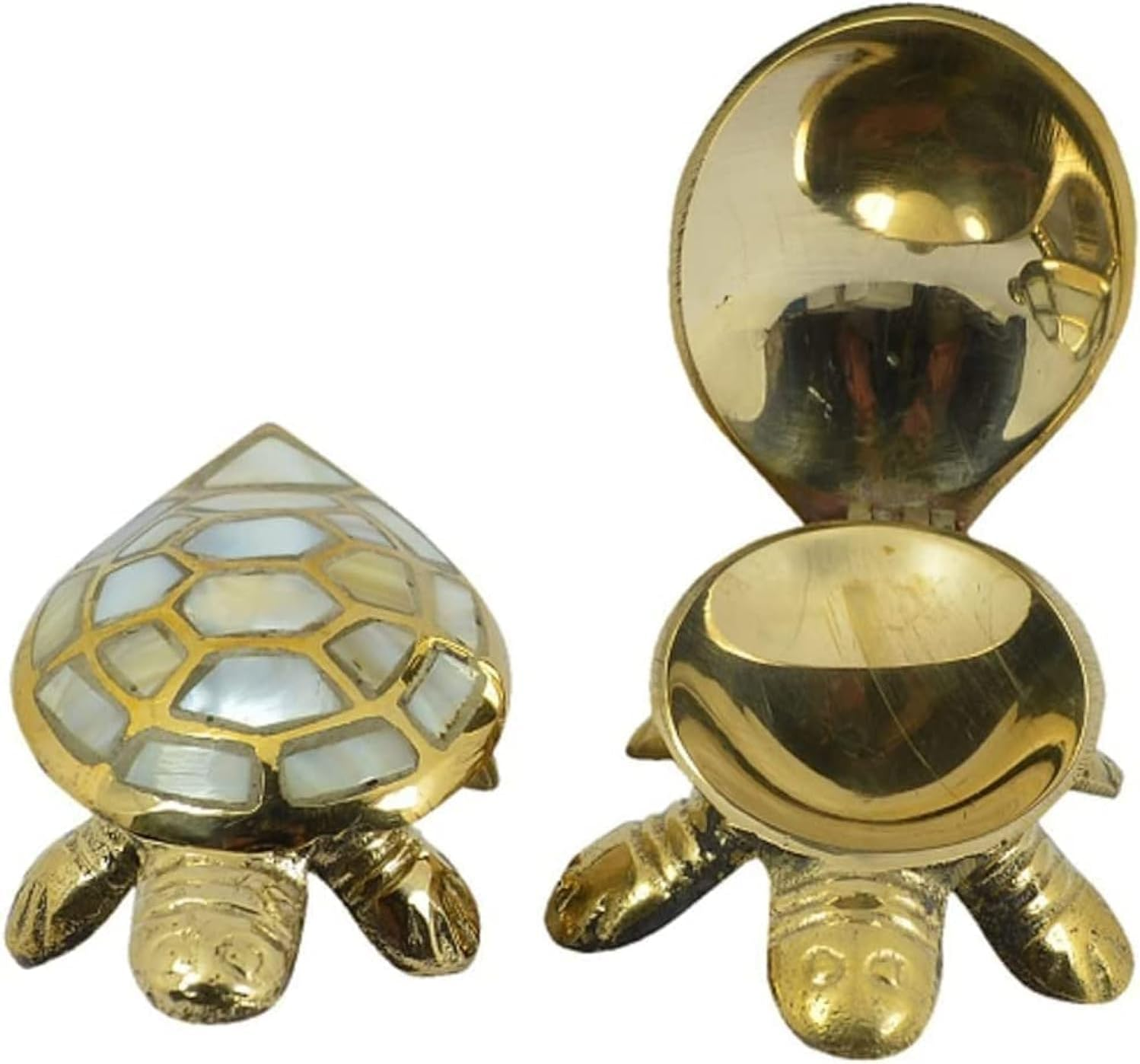 OMG Deals Feng Shui Wish Fulfilling Brass Turtle Tortoise with Secret Wish Compartment Insence Cone (10 Cm Brass Tortoise) image number 4