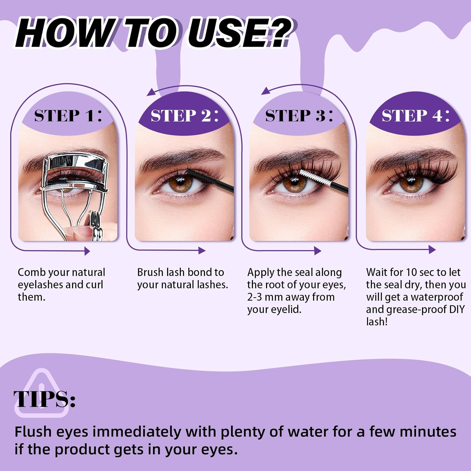 Lash Bond and Seal 10ML Eyelash Bond and Seal Lash Glue for Lash Clusters Black Bond Super Strong Lash Extension Bond and Seal Lasting Bond and Lock 72 Hours(Djst-Black-New) image number 4