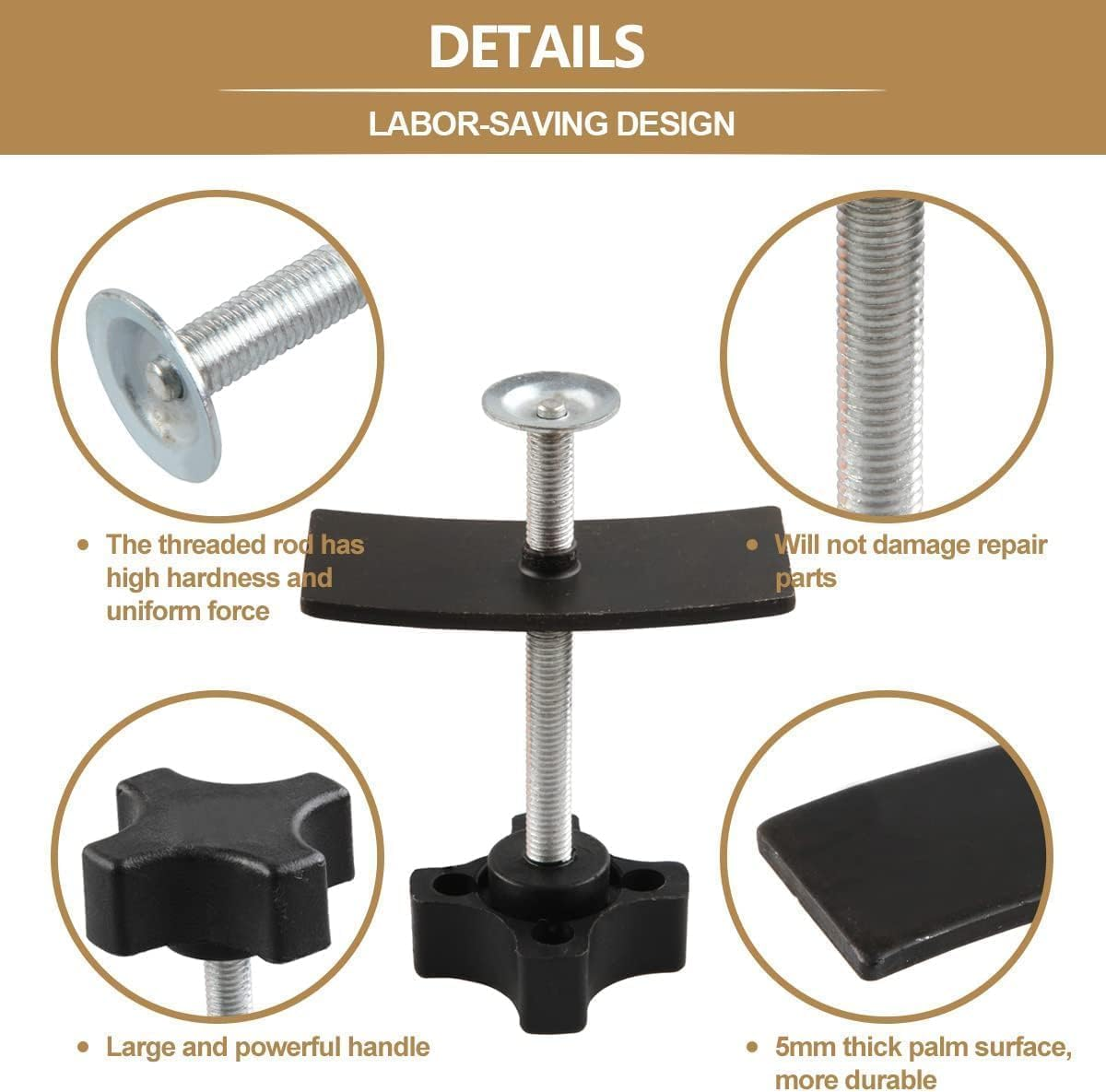 Brake Pad Spreader, Disc Brake Pad Spreader Tool, Brake Caliper Compressor Tool for Compressing Inner Pad, 360 Degree Swivel Joint Brake Piston Compression Tool for Cars & Light Trucks image number 1