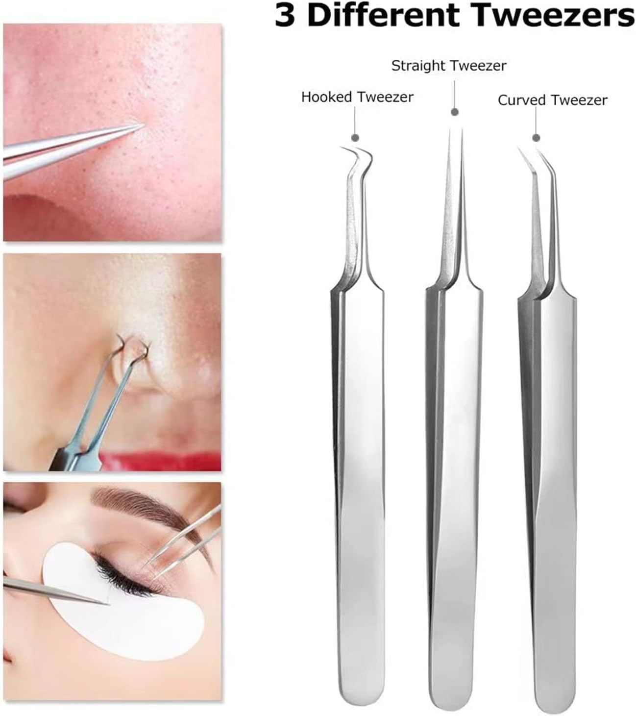 Blackhead Remover Comedone Extractor,15 Pcs Professional Stainless Steel Blackhead Remover Comedone Extractor Tools with Metal Case,Pimple Popper Tool Kit for Blackheads, Blemish, Comdone, Acne image number 1