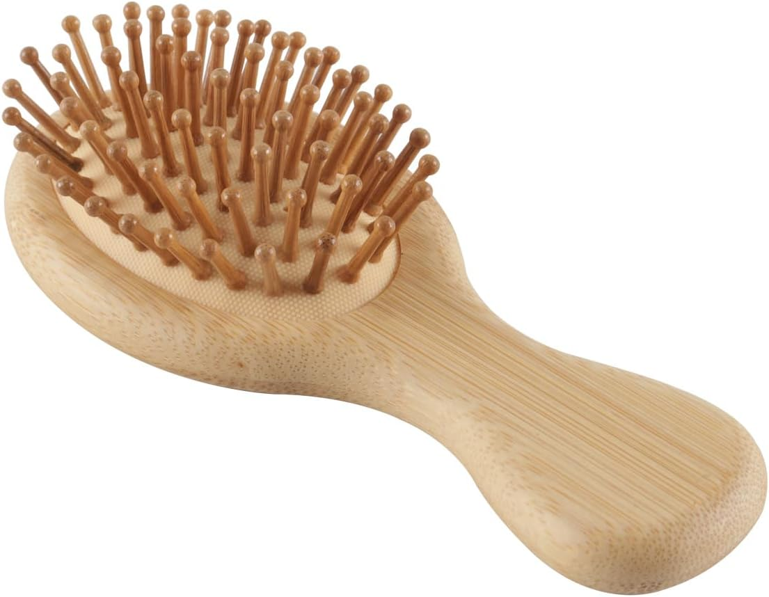 Orivin Mini Bamboo Brush for Hair Growth, Natural Wooden Scalp Brush Small Hair Scalp Massager Detangling Hairbrush image number 5