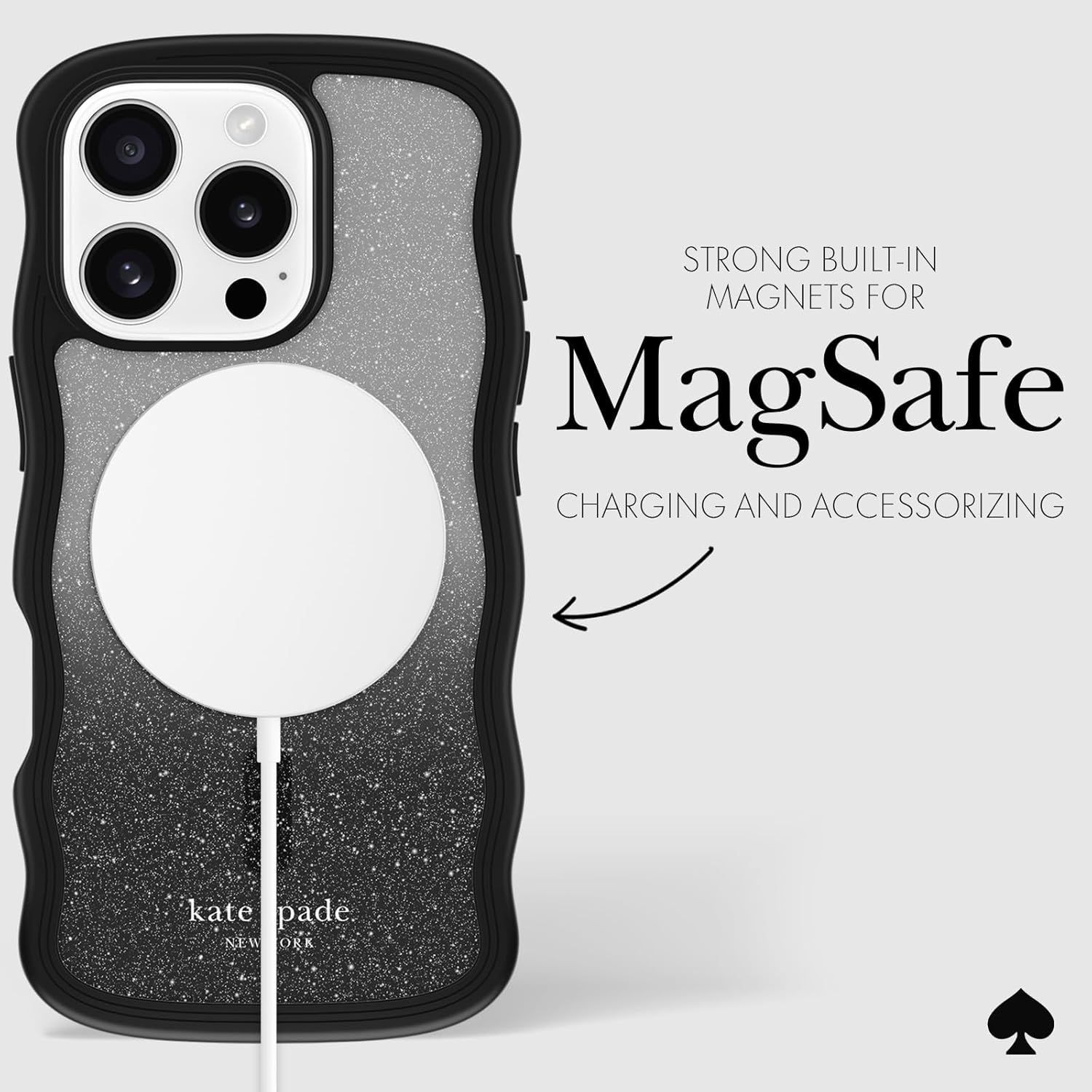 Kate Spade New York Iphone 16 Pro Case - Compatible with Magsafe - Designer Phone Case - Wavy Nightfall image number 5