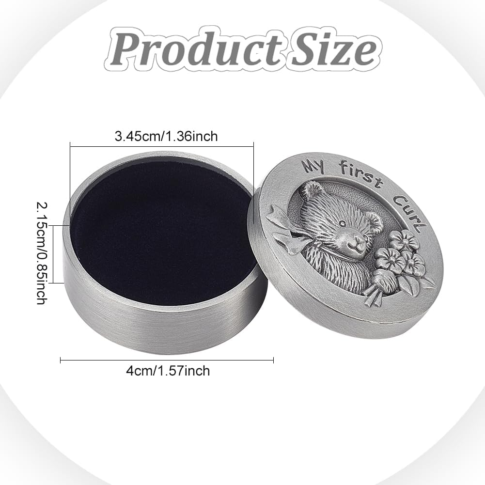 FINGERINSPIRE Baby First Curl Memory Box Set with Velvet Interior Alloy First Haircut Keepsake Storage for Childhood Memory Baby First Curl Keepsake Box for Baby Memory