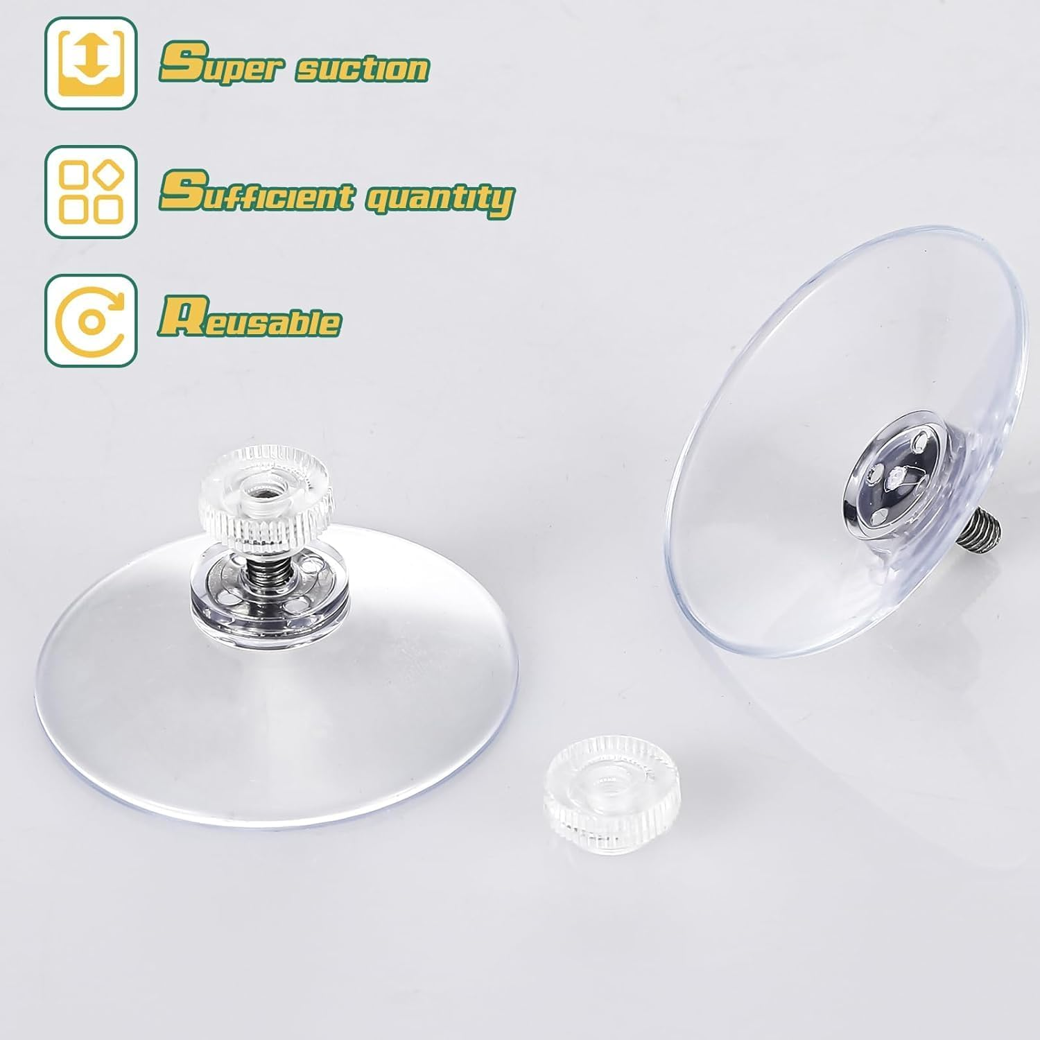 10 Pcs Suction Cup Glass Suction Pads 41Mm Clear PVC Plastic Sucker Pads/Without Hooks Extra Strong Adhesive Suction Holder/Transparent Screw Hooks Sucker without Hooks image number 6