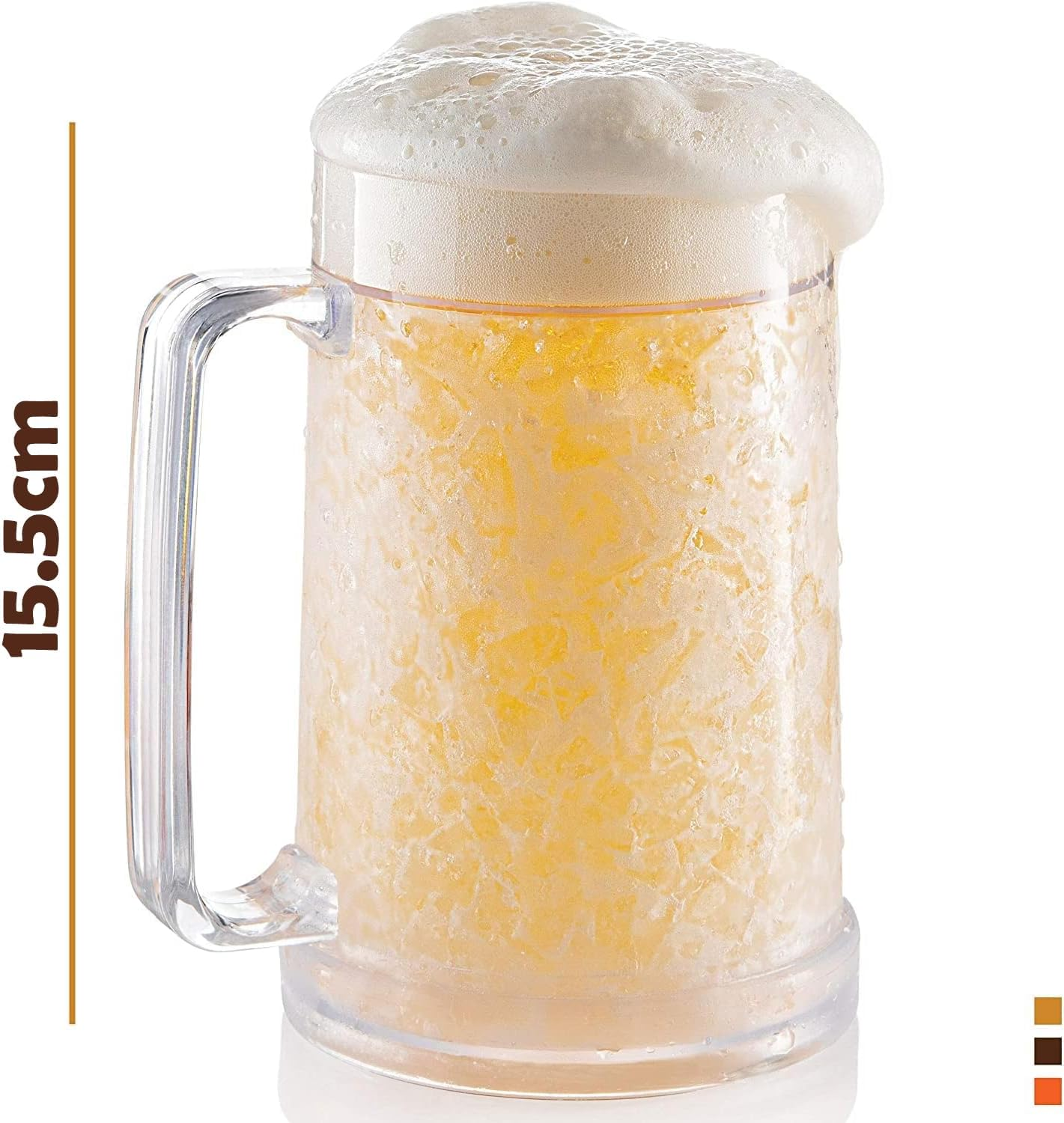 2 Pack Double Wall Insulated Mugs for Beer, Freezable Mugs, 16 Oz Freezer Mugs, Perfect Cooler Cups for Home Bar Accessories, Beer Gifts for Men, Insulated Gel Plastic Pint image number 1