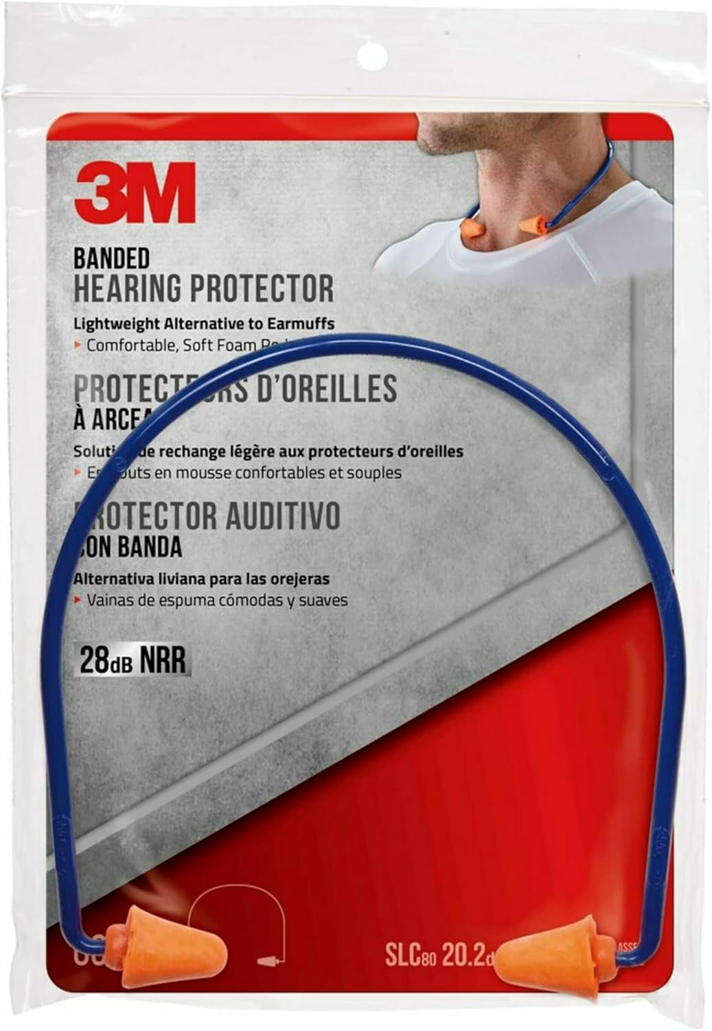 3M Safety Banded Style Hearing Protector 90537-80025T, Oranges image number 4