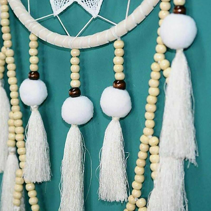 AIMALL 65Cm Handmade Macrame Dream Catcher, Natural Bohemian Hairball Wall Hanging Decor for Home, Bedroom, Living Room, Art Decoration image number 6