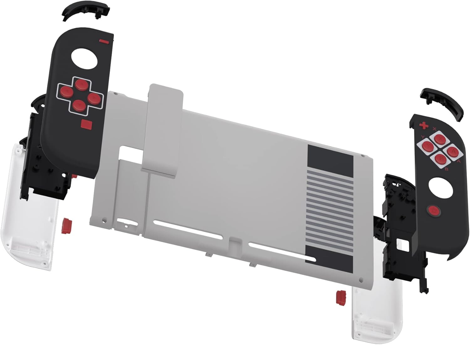 Extremerate Back Plate for Nintendo Switch Console, NS Joycon Handheld Controller Housing with Full Set Buttons, DIY Replacement Shell for Nintendo Switch - Classics NES Style - Classic Nes Style image number 6