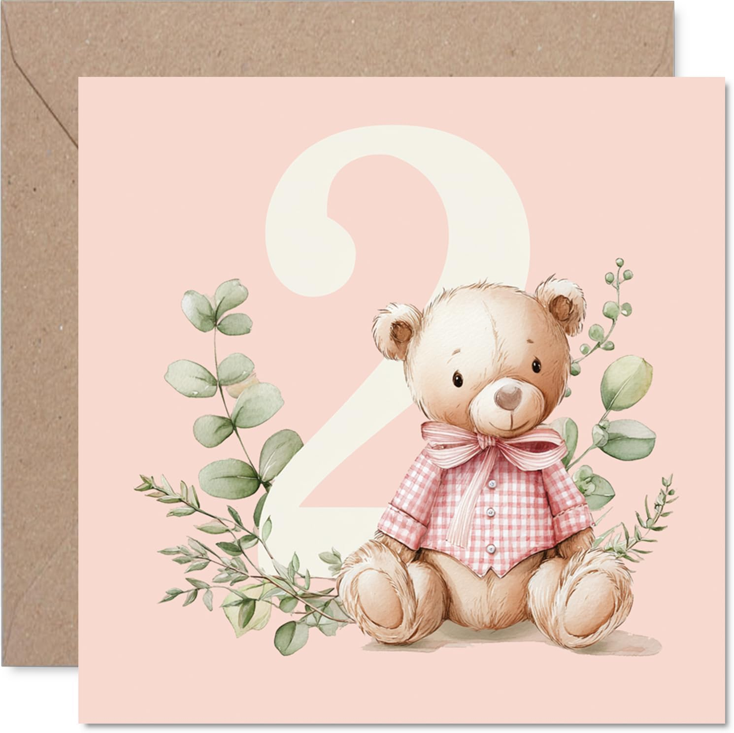 1St Birthday Cards for Girls - Number Bears - Happy Birthday Card for 1 Year Old Girl Sister Niece Daughter Step Daughter, 145Mm Bday Greeting Cards